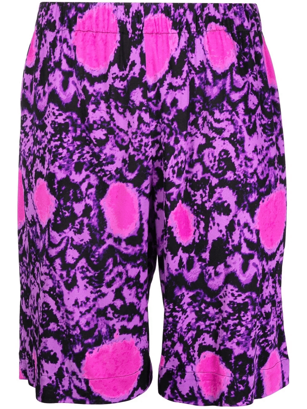 abstract-pattern silk shorts - Image 1