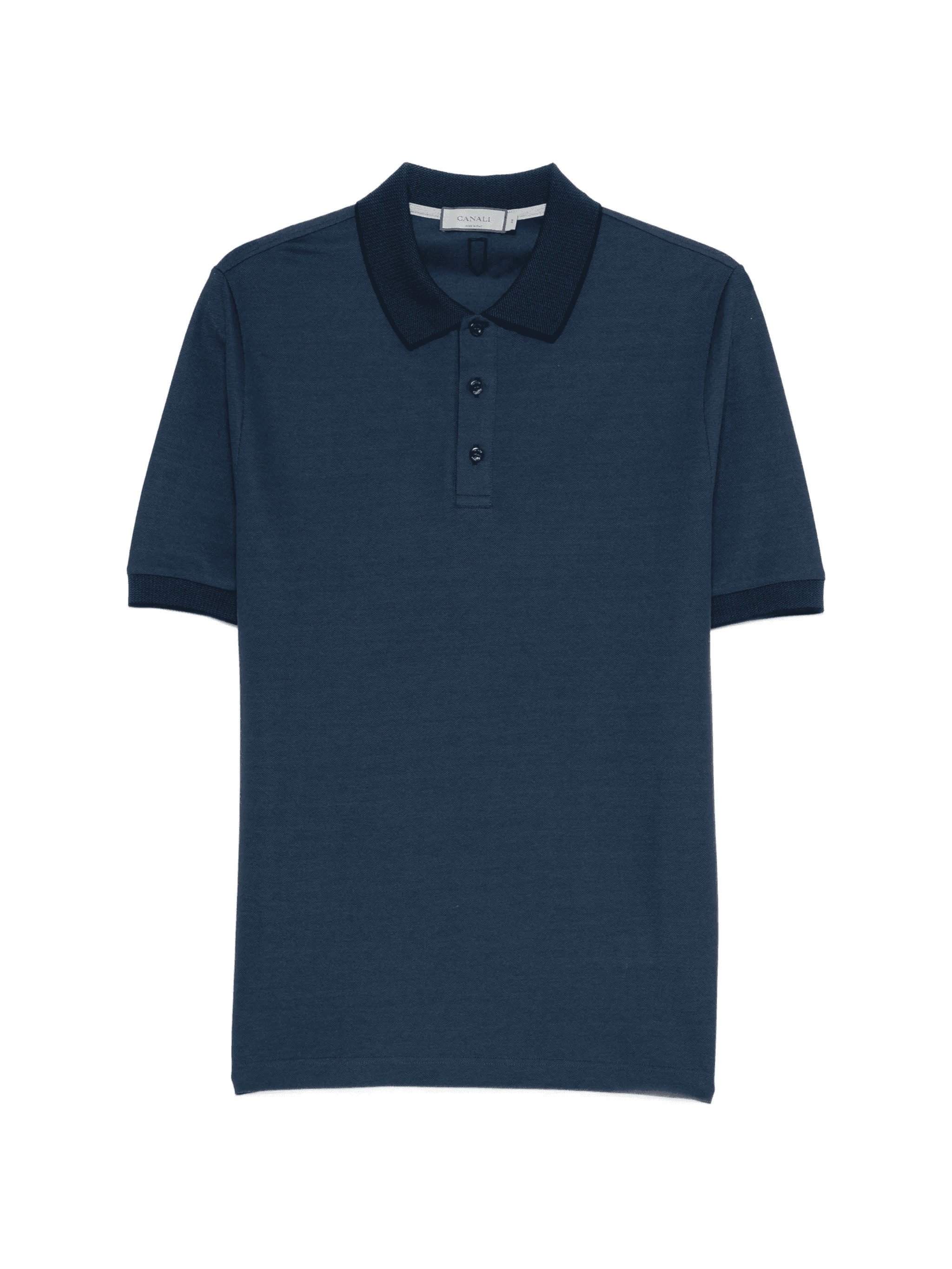 ribbed trim polo shirt - Image 1