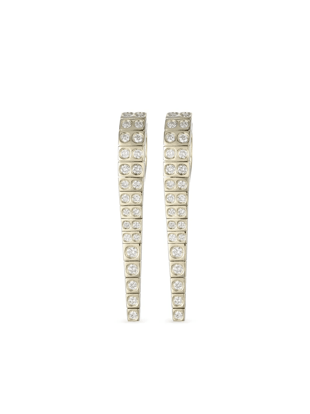 14k yellow gold Leggo Id diamond large earrings - Image 1