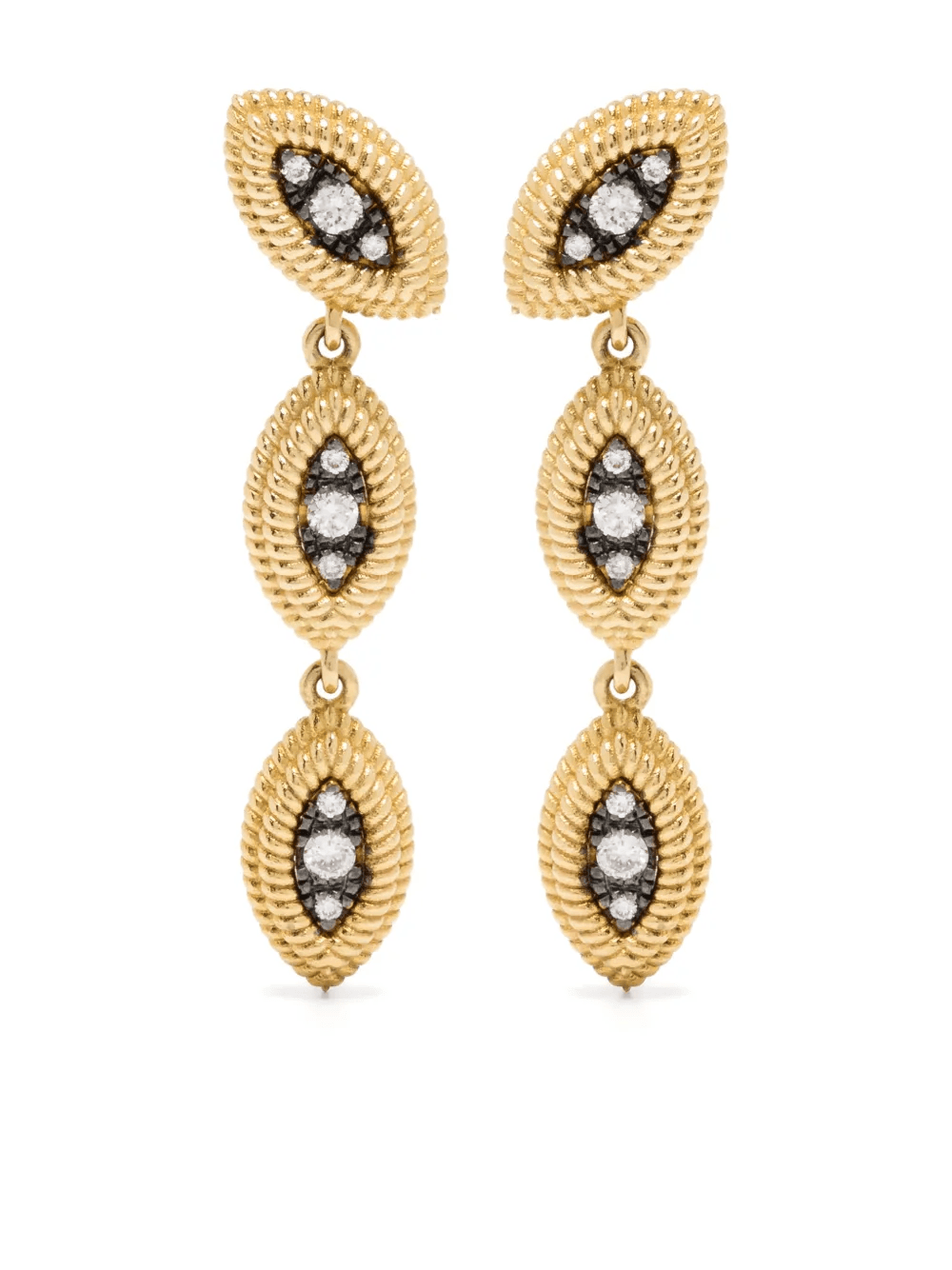 18K yellow gold Cabo Dragon diamond earrings - Image 1