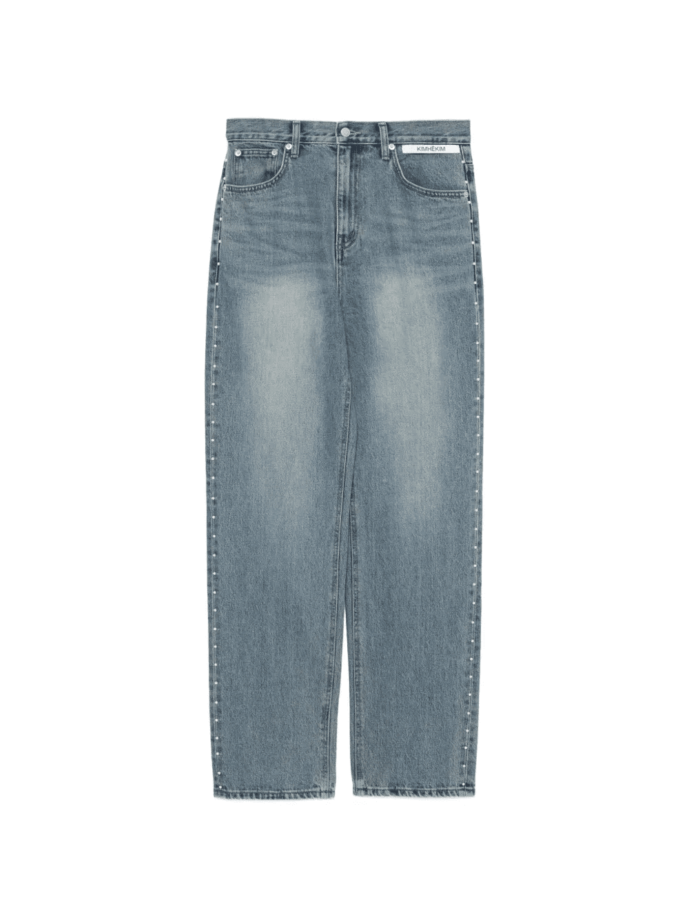 faux-pearl embellished jeans - Image 1