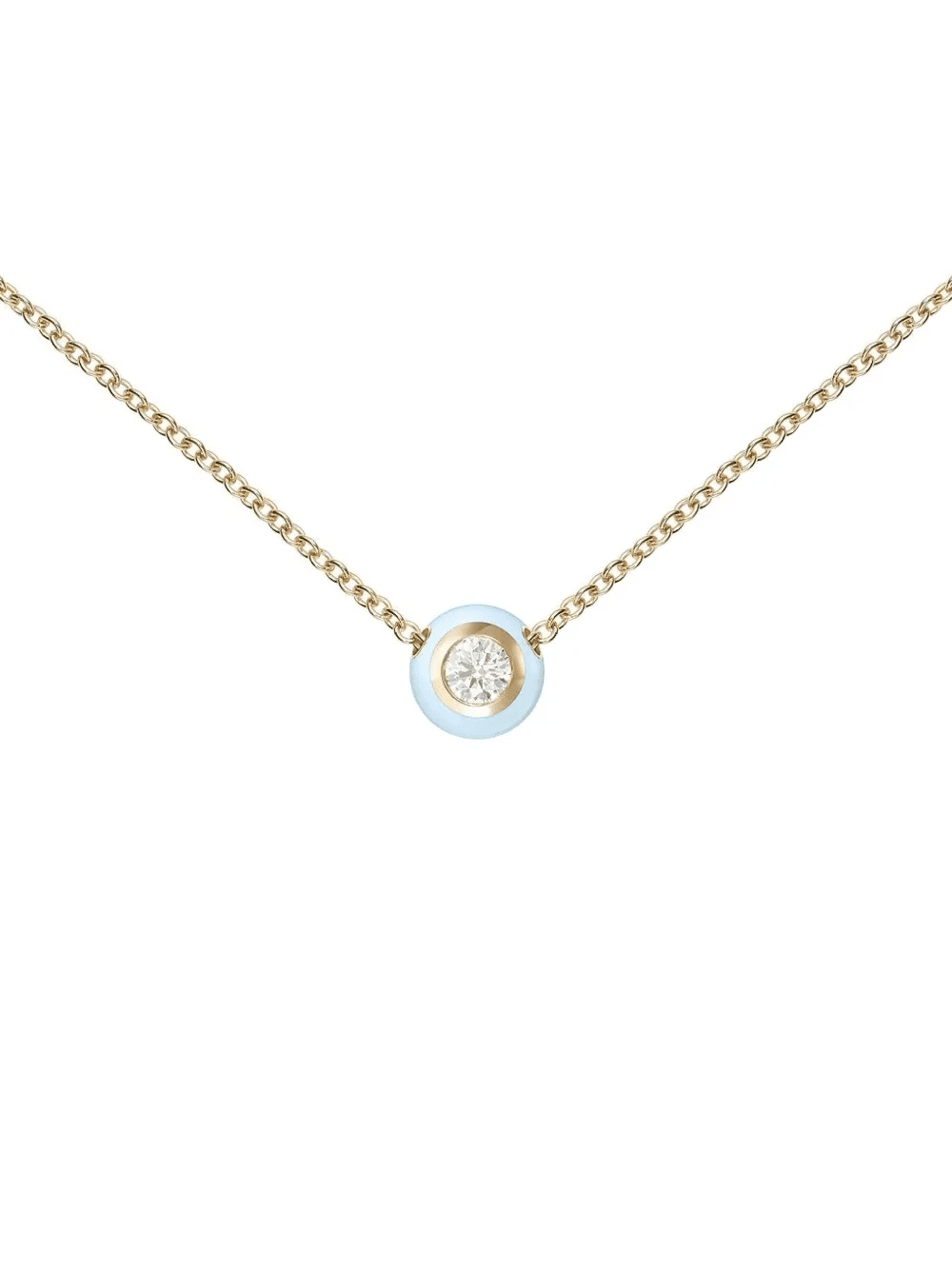 18K yellow gold small Pastel Blue Audrey Diamond pendant necklace - Image 1
