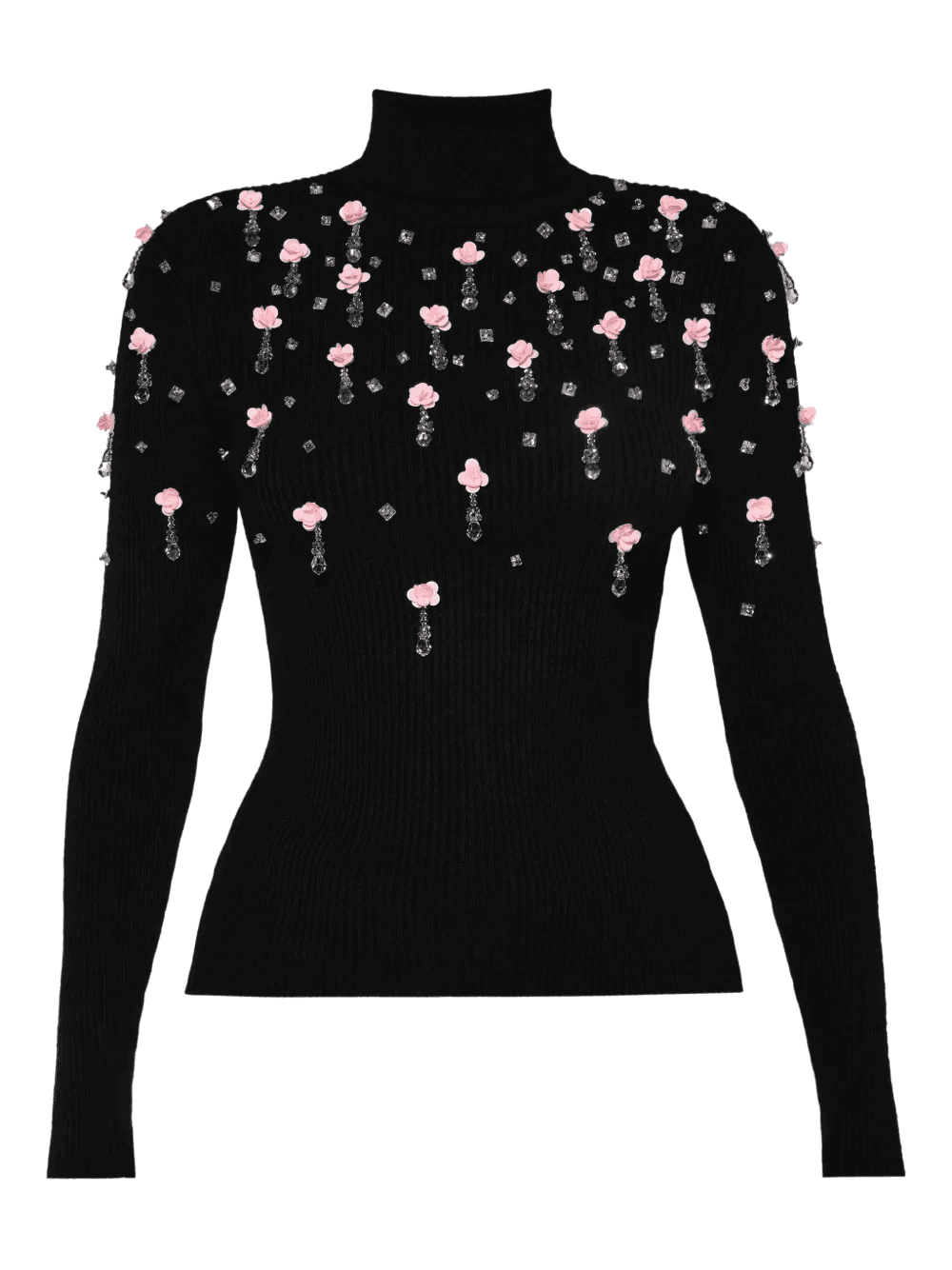 crystal-embellished turtleneck top - Image 1