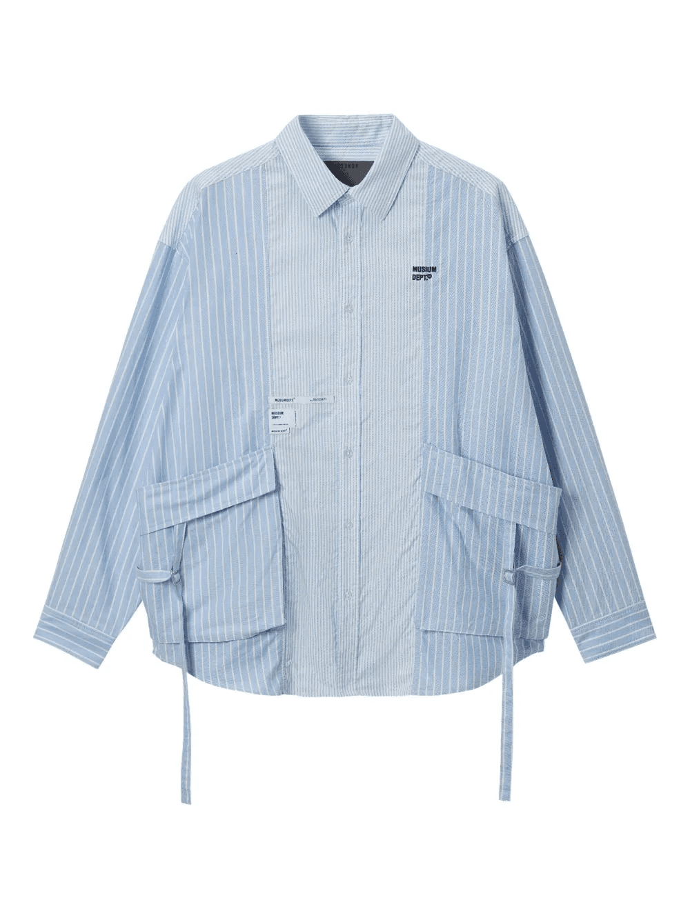 striped panelled shirt - Image 1