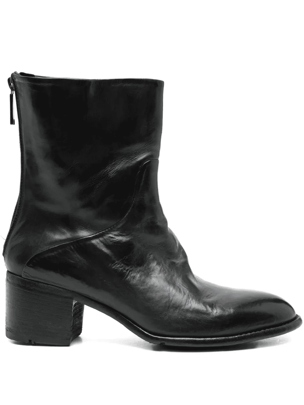 zip-detail block-heel boots - Image 1