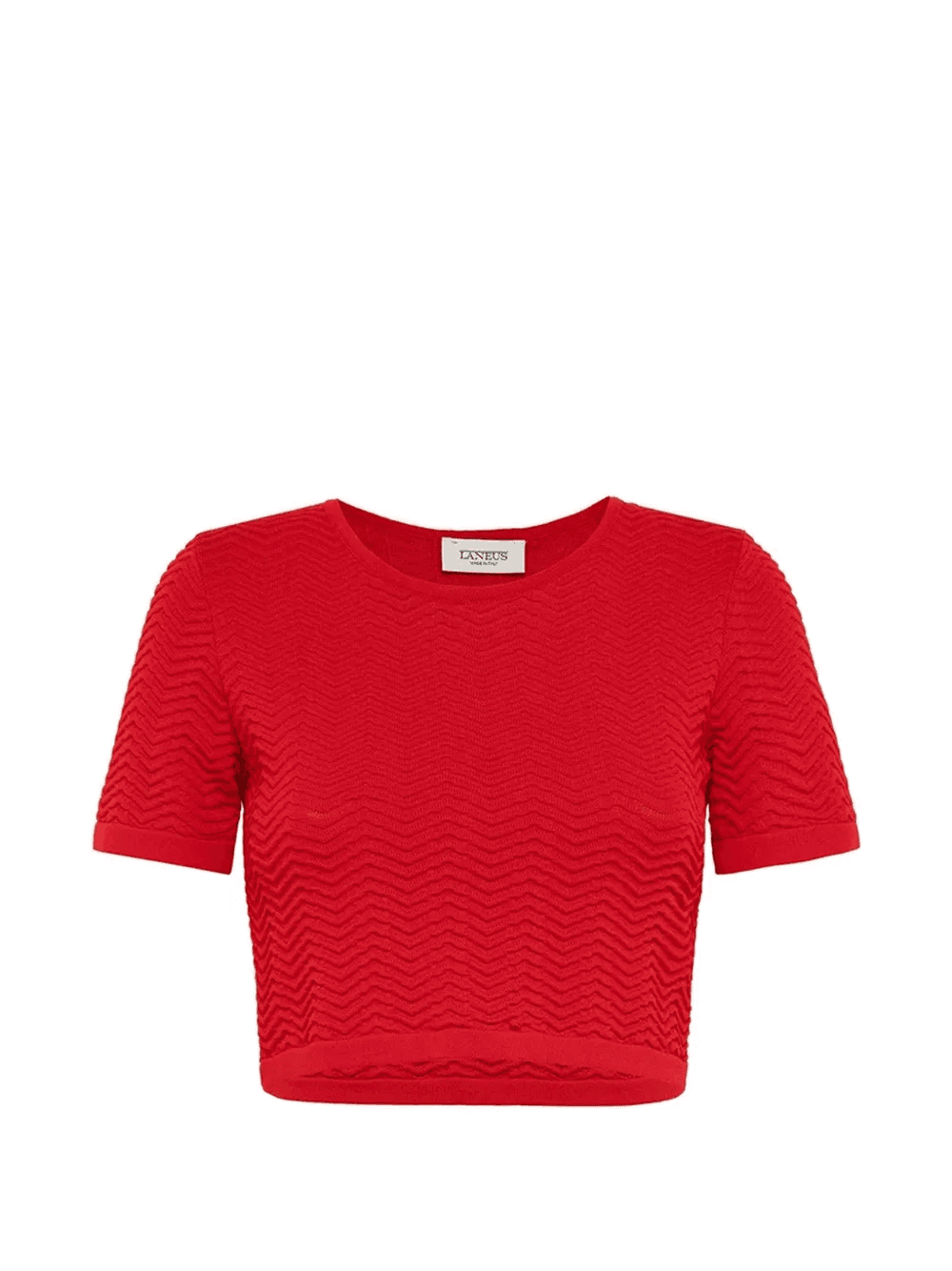 knit cropped T-shirt - Image 1