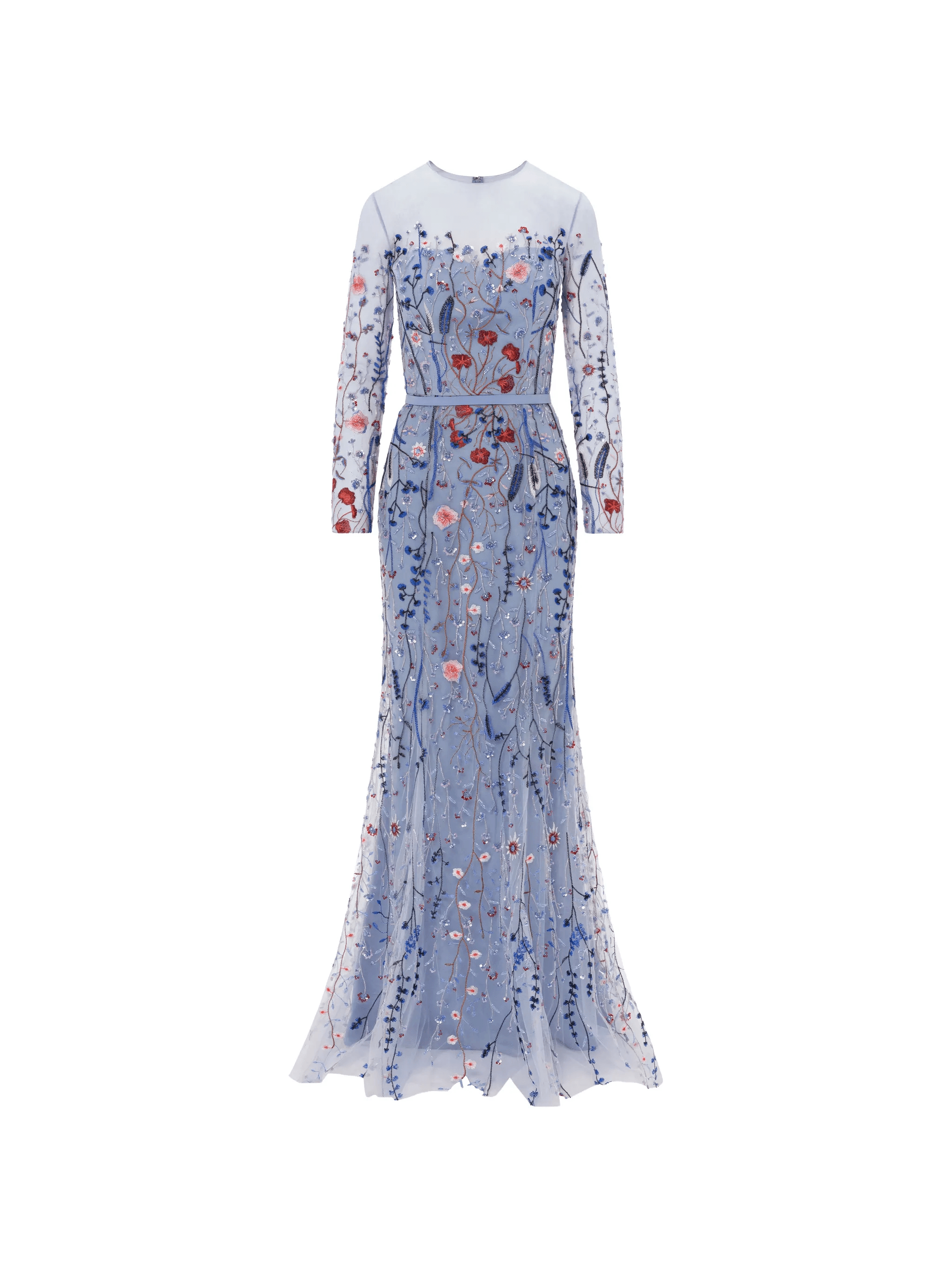 beaded floral lace gown maxi dress - Image 1