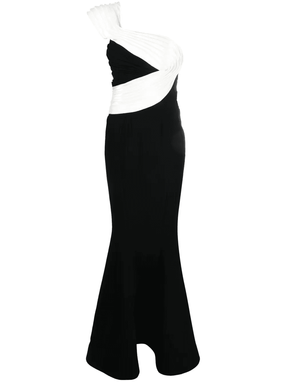 draped one-shoulder long dress - Image 1