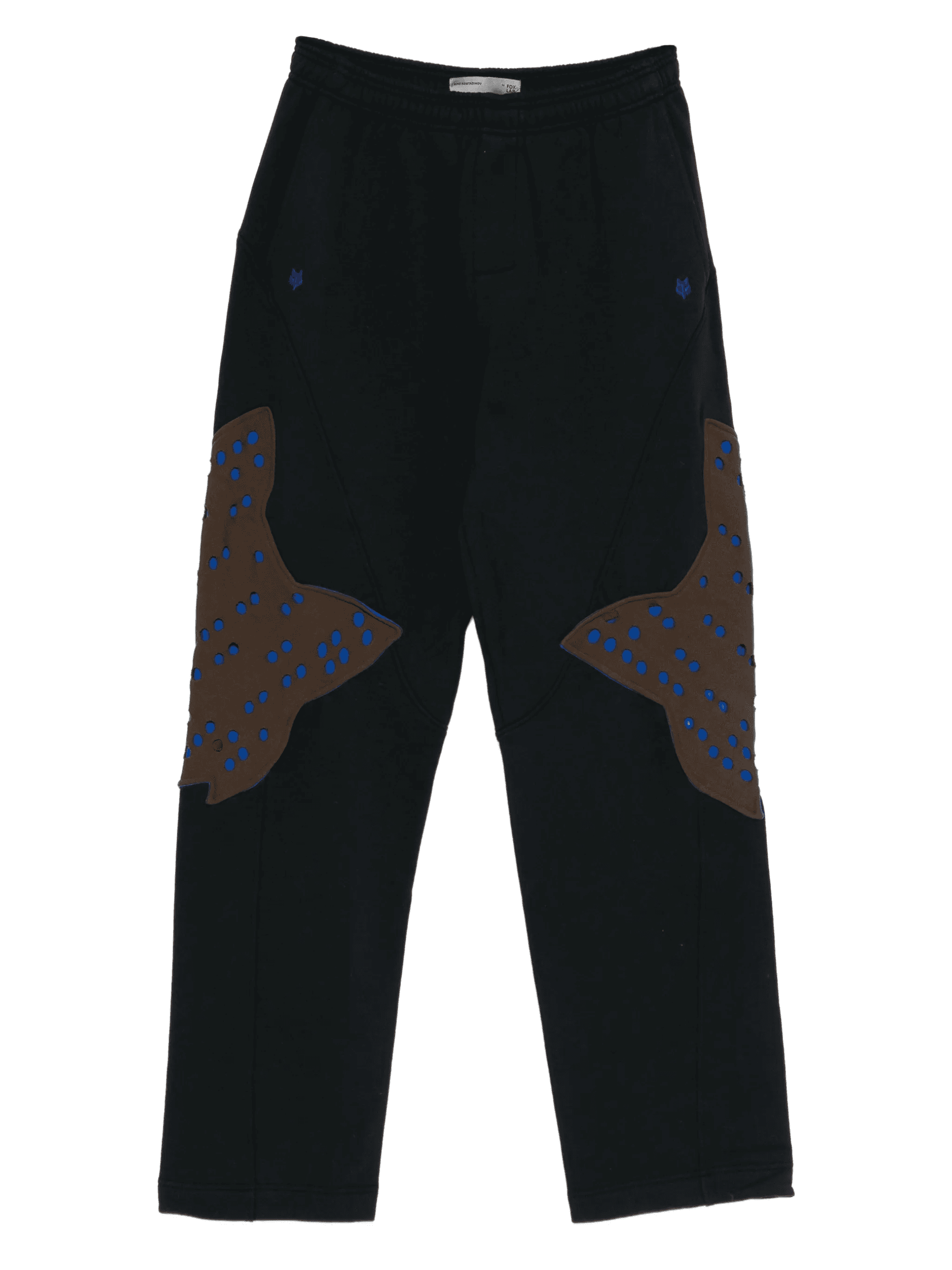 perforated appliqué track pants - Image 1