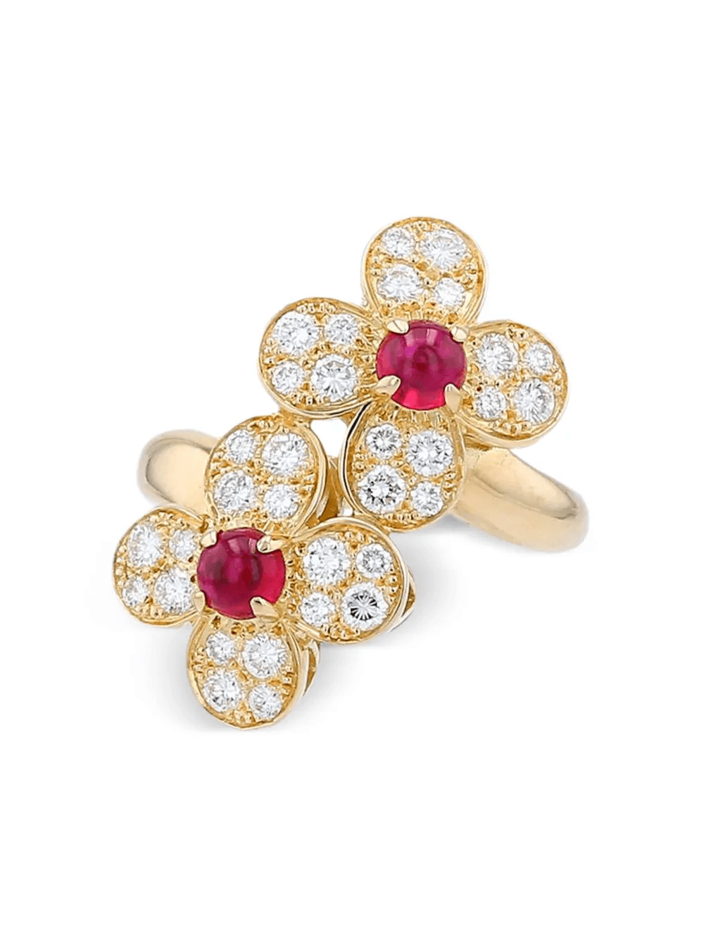 18kt yellow gold ruby and diamond ring - Image 1