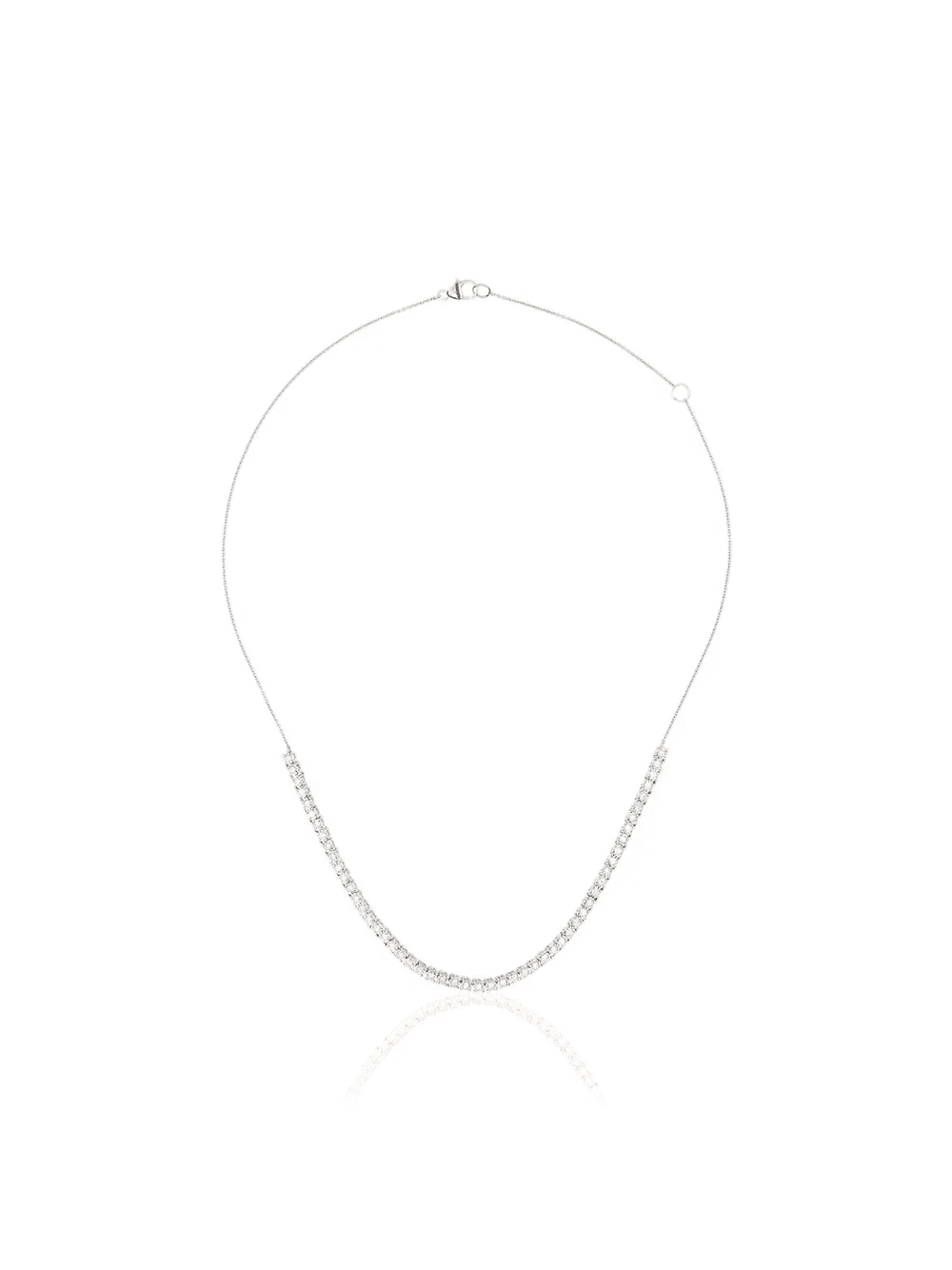 14kt white gold and diamond half chain necklace - Image 1