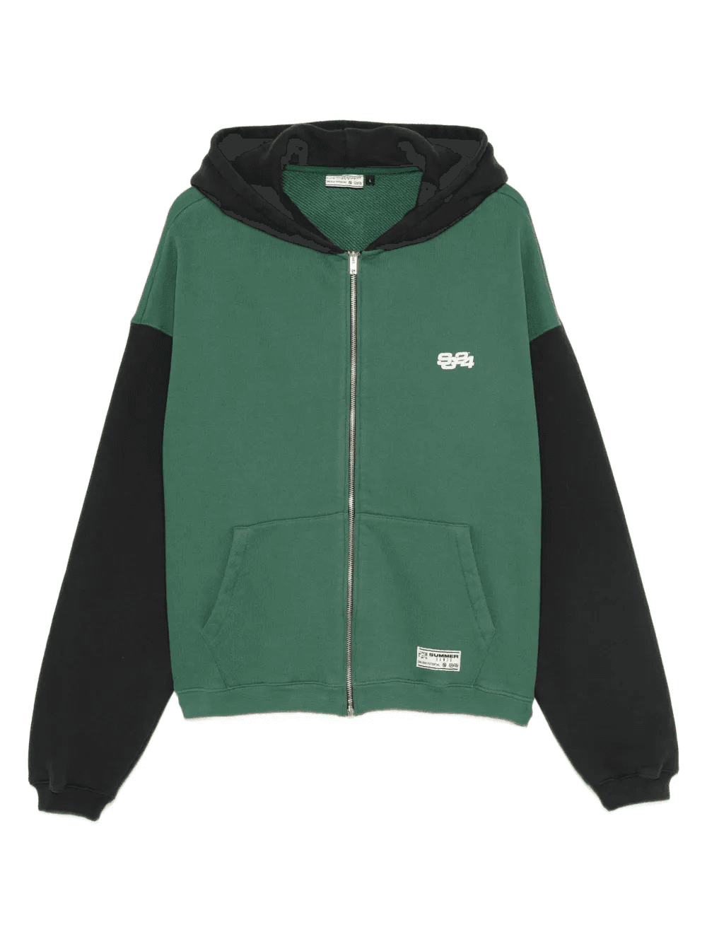 two-tone zip-up hoodie - Image 1