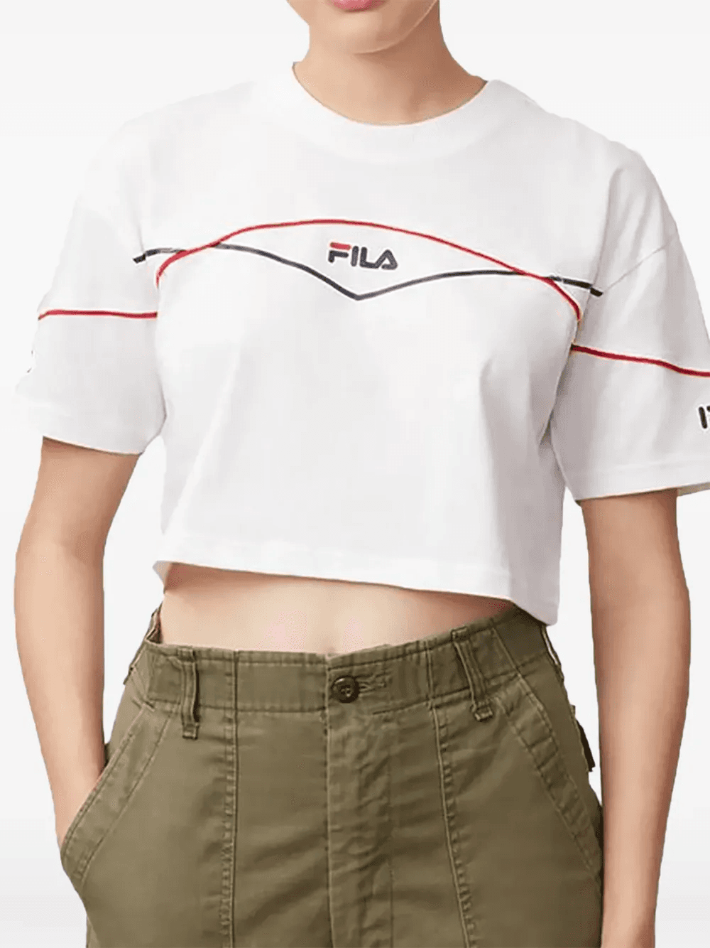 Kana logo-detail crop top - Image 1
