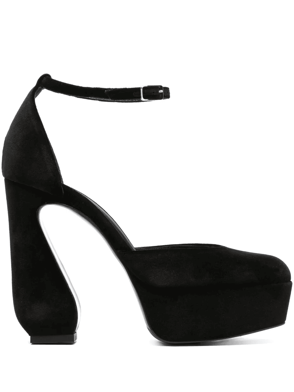 85mm velvet-finish sculpted-heel pumps - Image 1