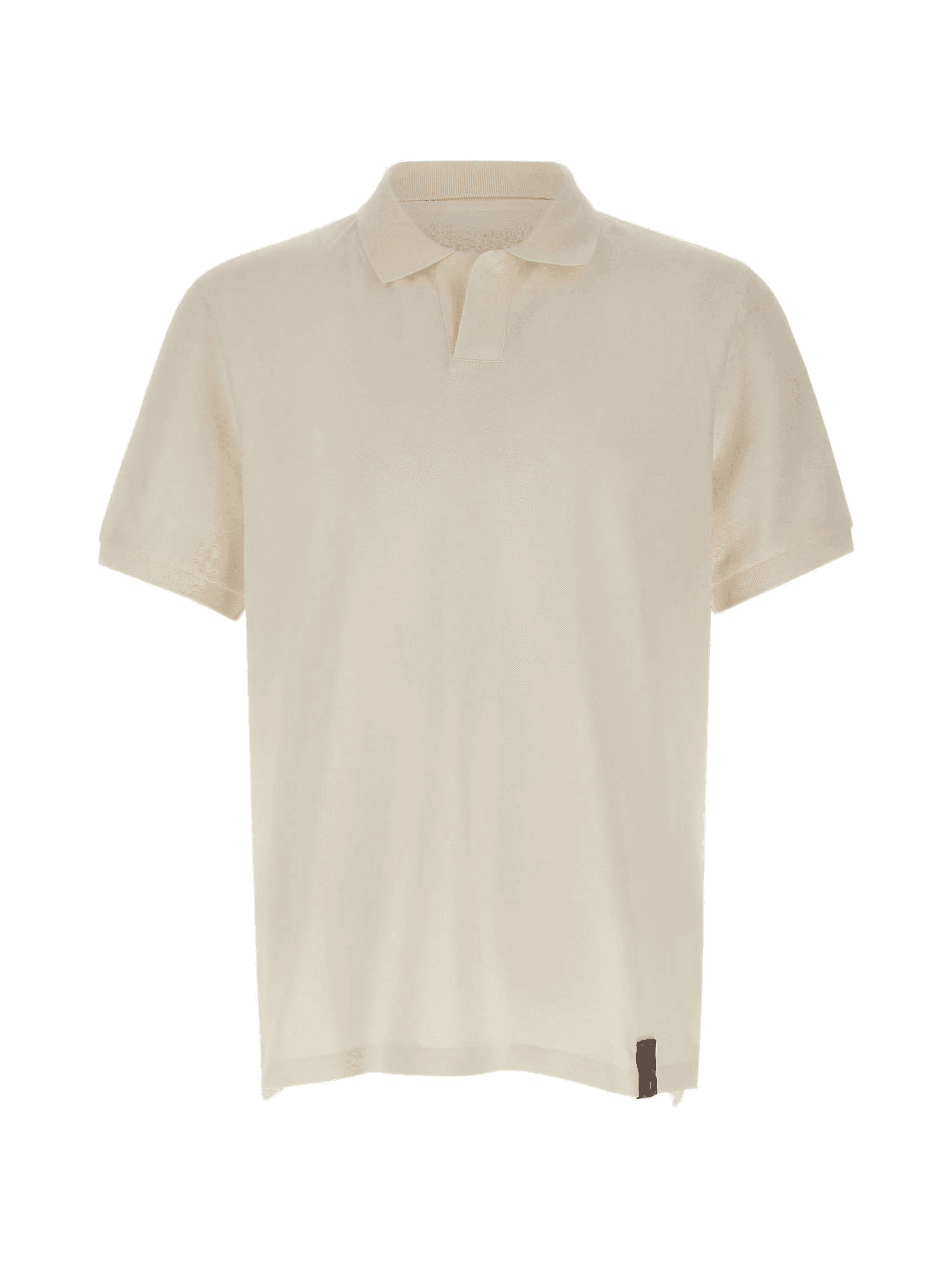 ribbed trim V-neck polo shirt - Image 1