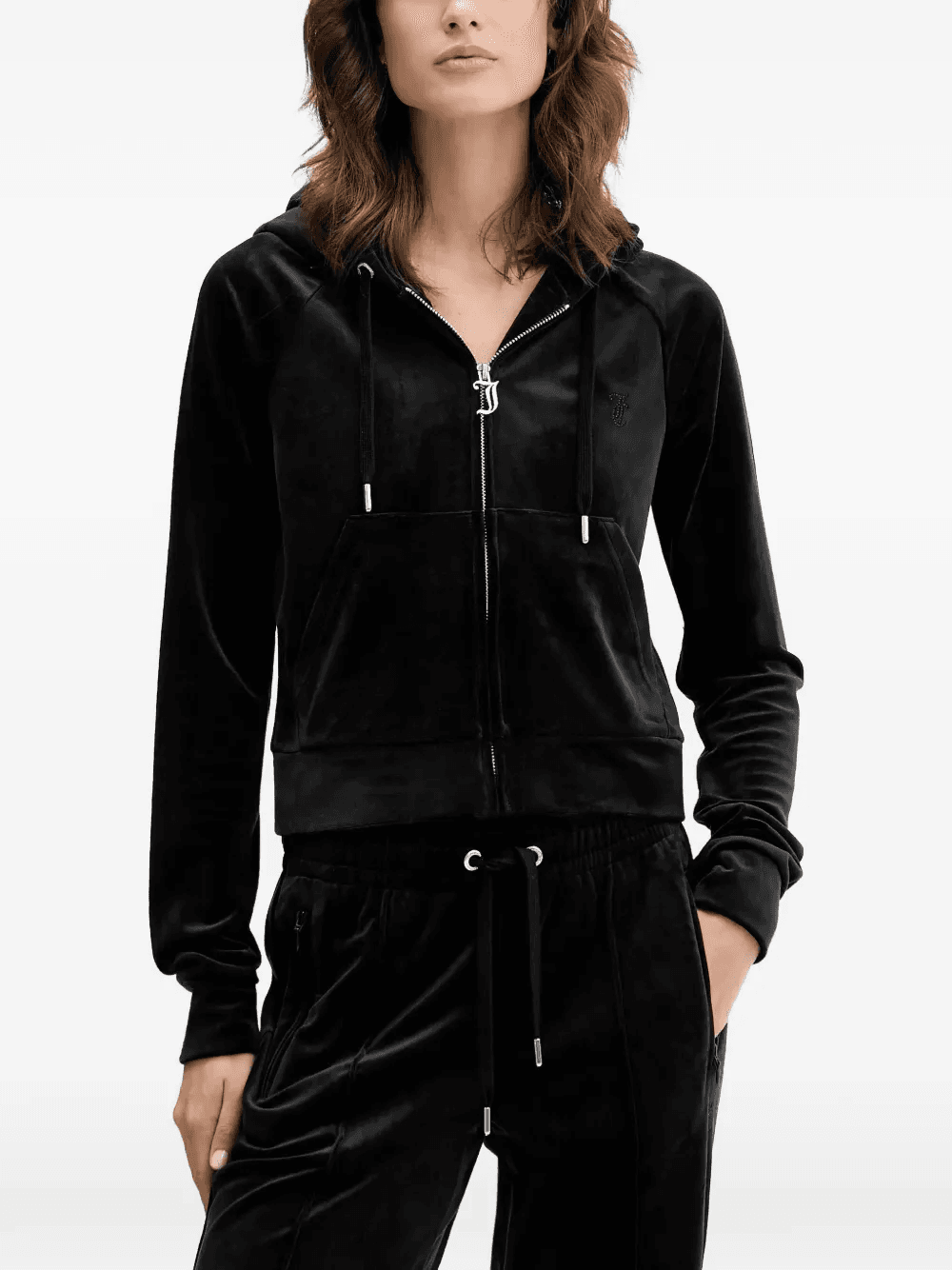 logo-embellished zip-fastening hoodie - Image 1