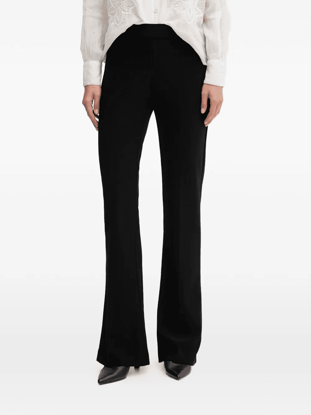 elasticated-waist flared trousers - Image 1