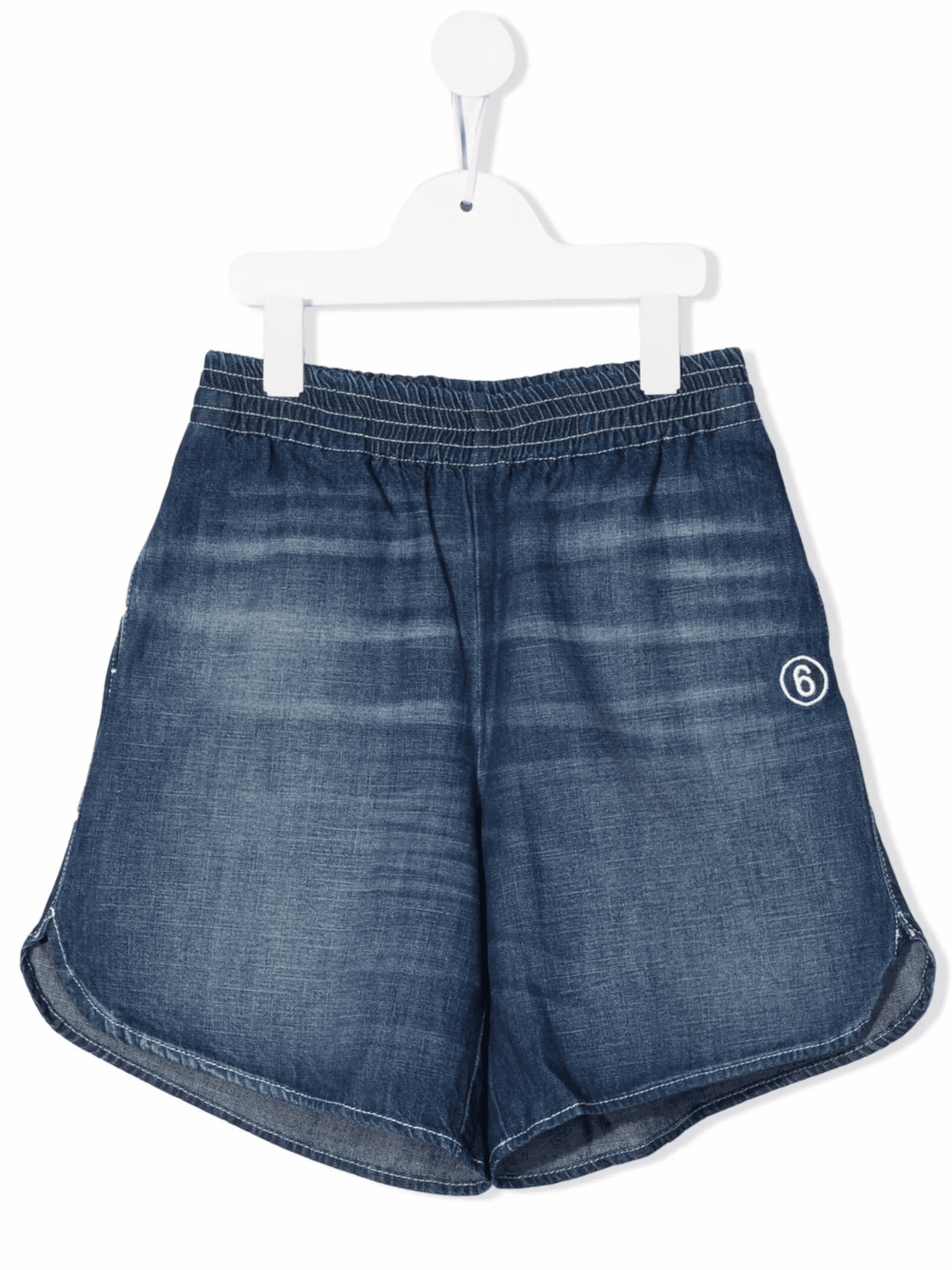 embroidered logo denim shorts - Image 1