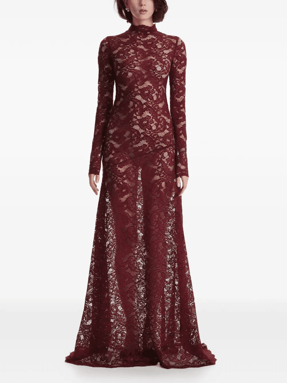 long-sleeves lace maxi dress - Image 1