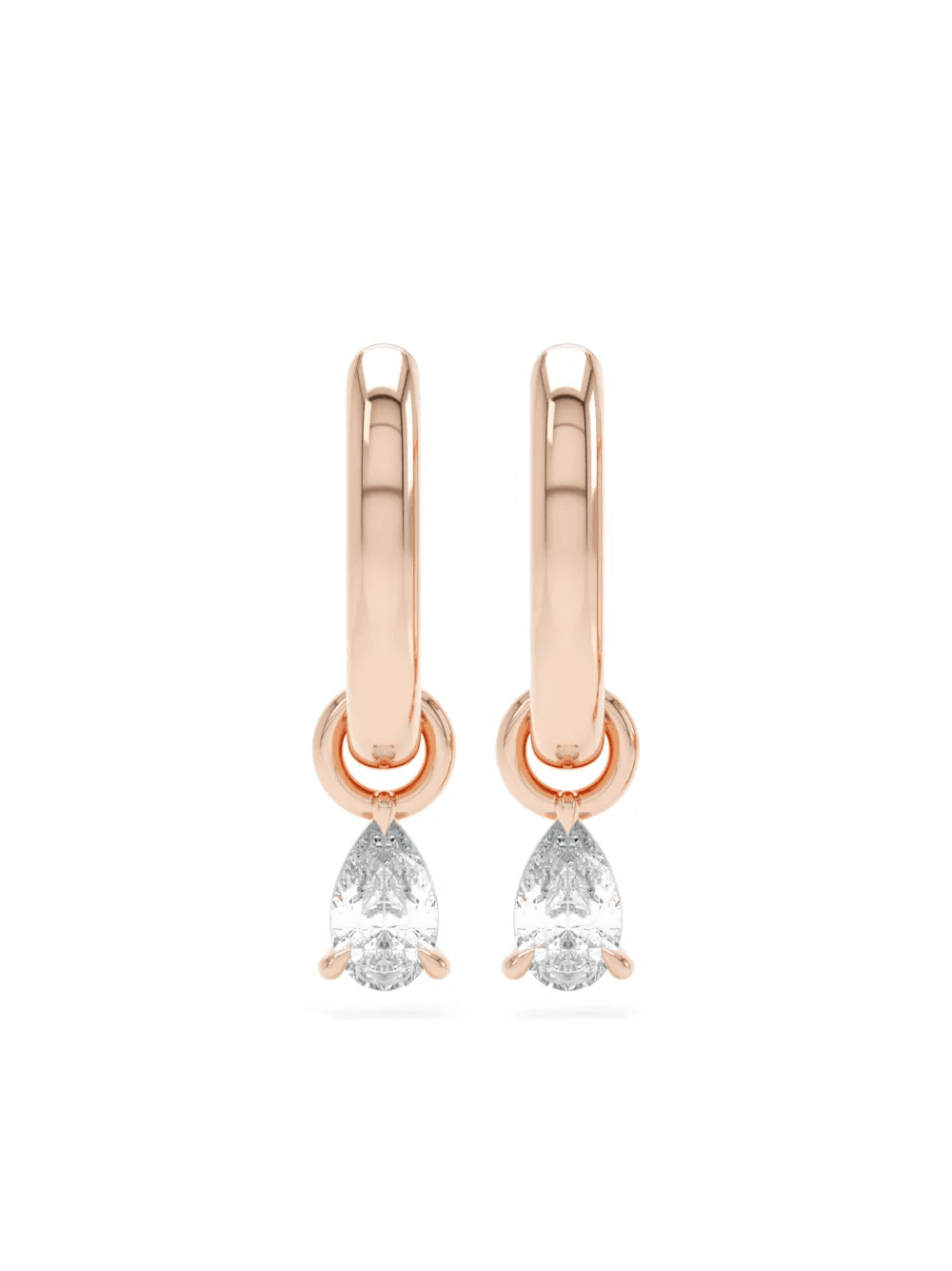 14kt rose gold Allday diamond hoop earrings - Image 1