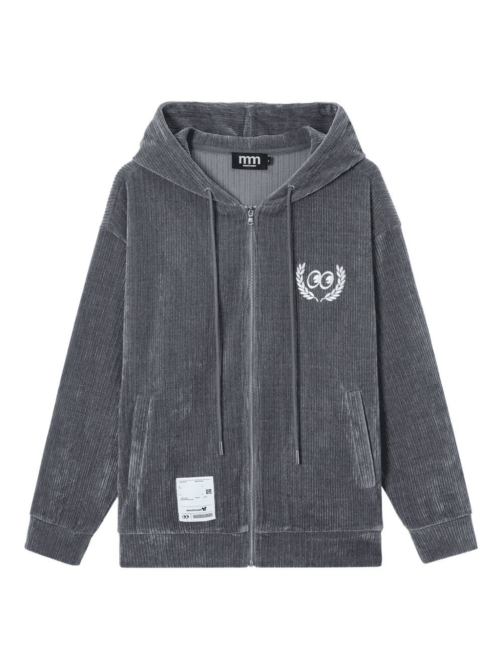 corduroy-texture zip-up hoodie - Image 1