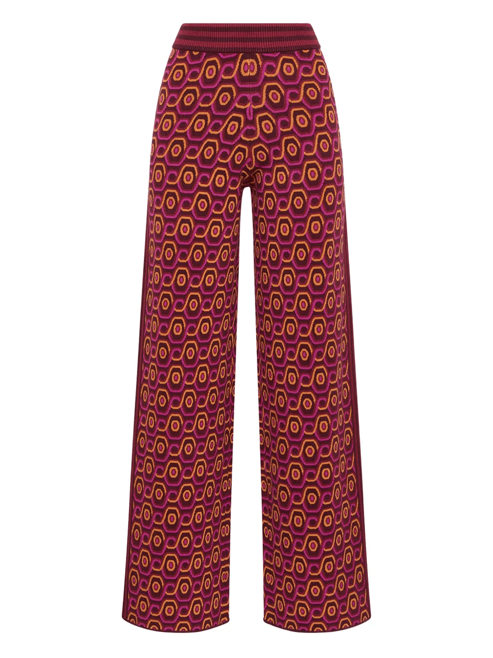 geometric-pattern wide-leg trousers - Image 1