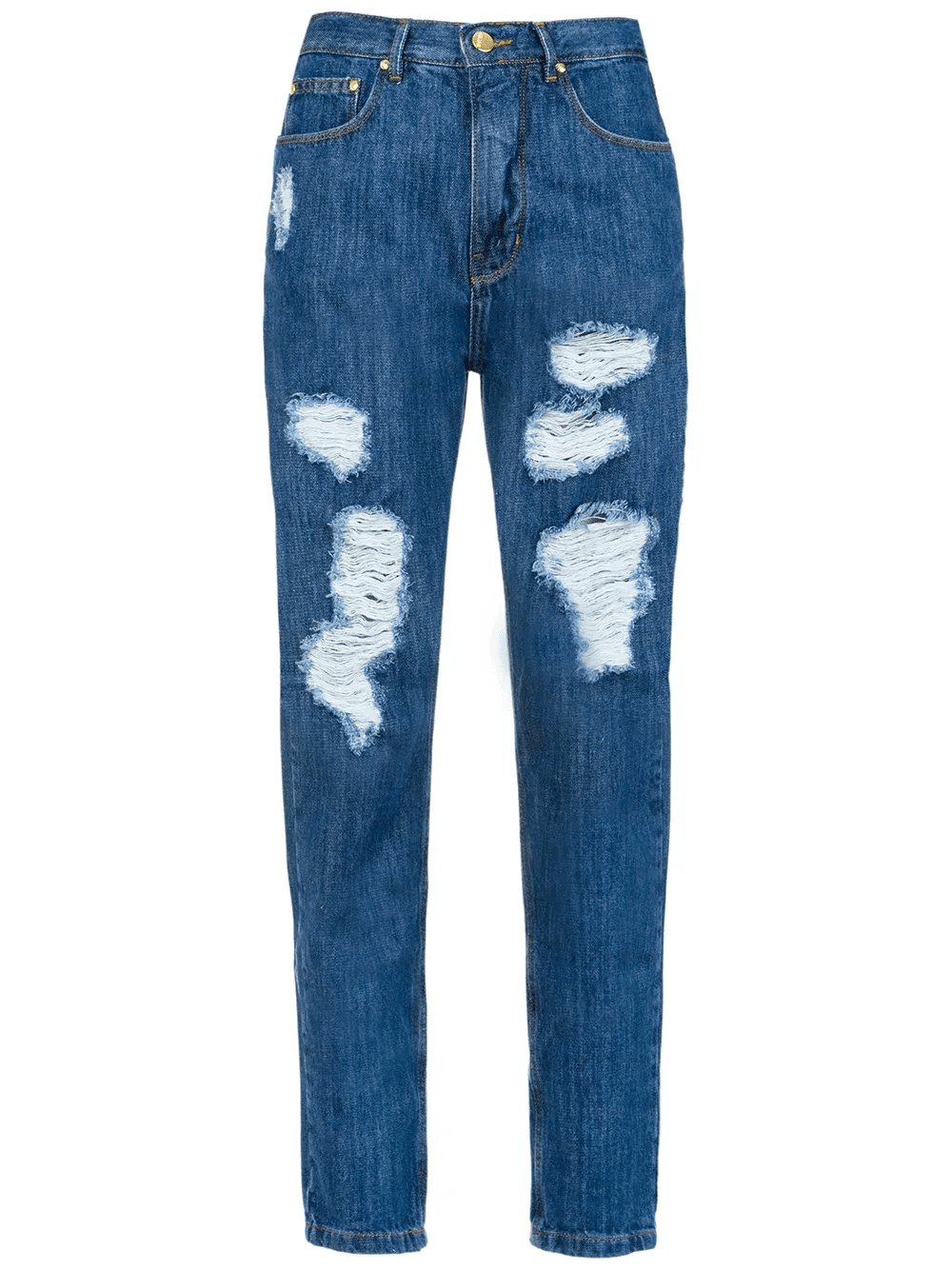 high waist frayed-detailing jeans - Image 1