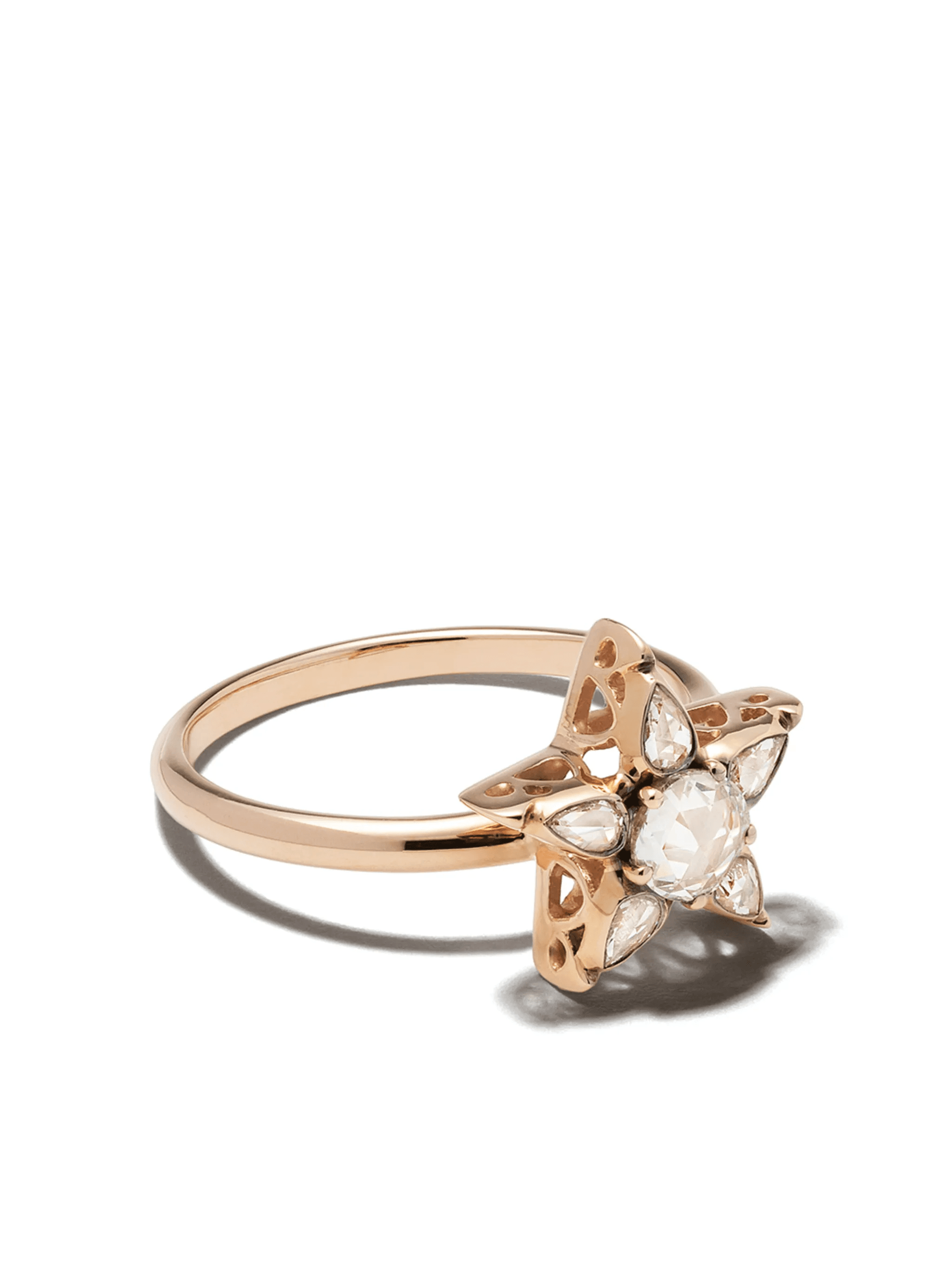 18kt rose gold diamond Star ring - Image 1