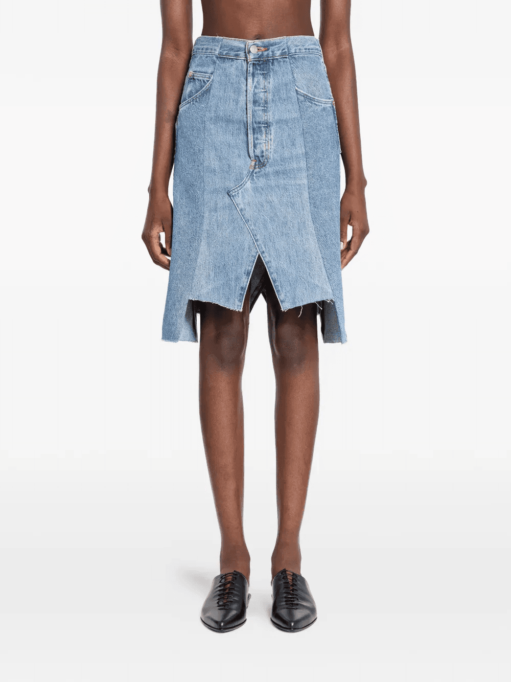 frayed denim skirt - Image 1