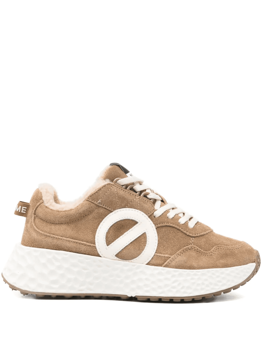 suede circular-logo sneakers - Image 1
