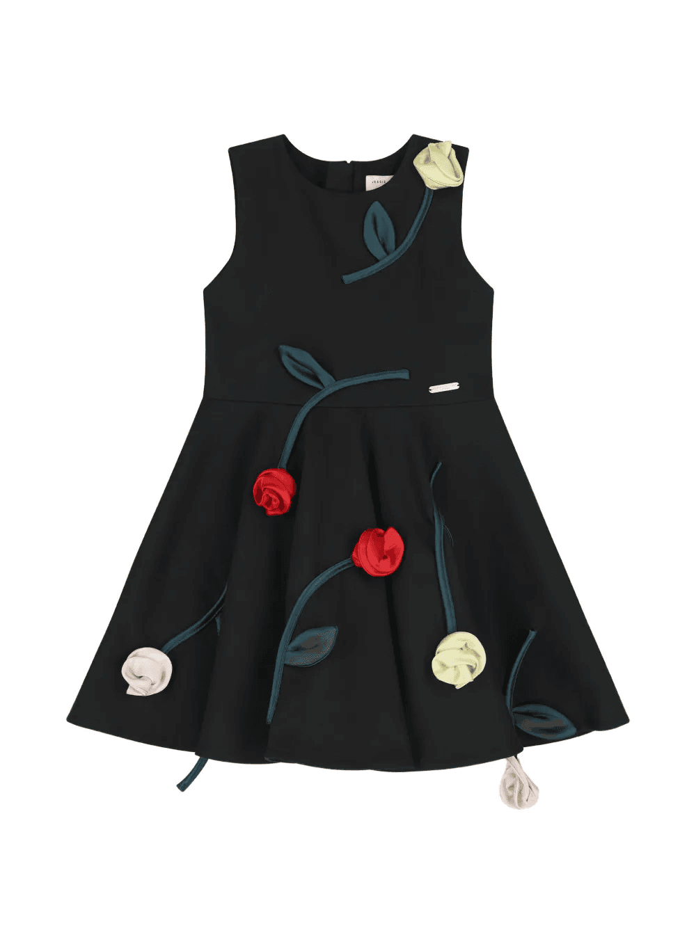 floral-appliqué dress - Image 1