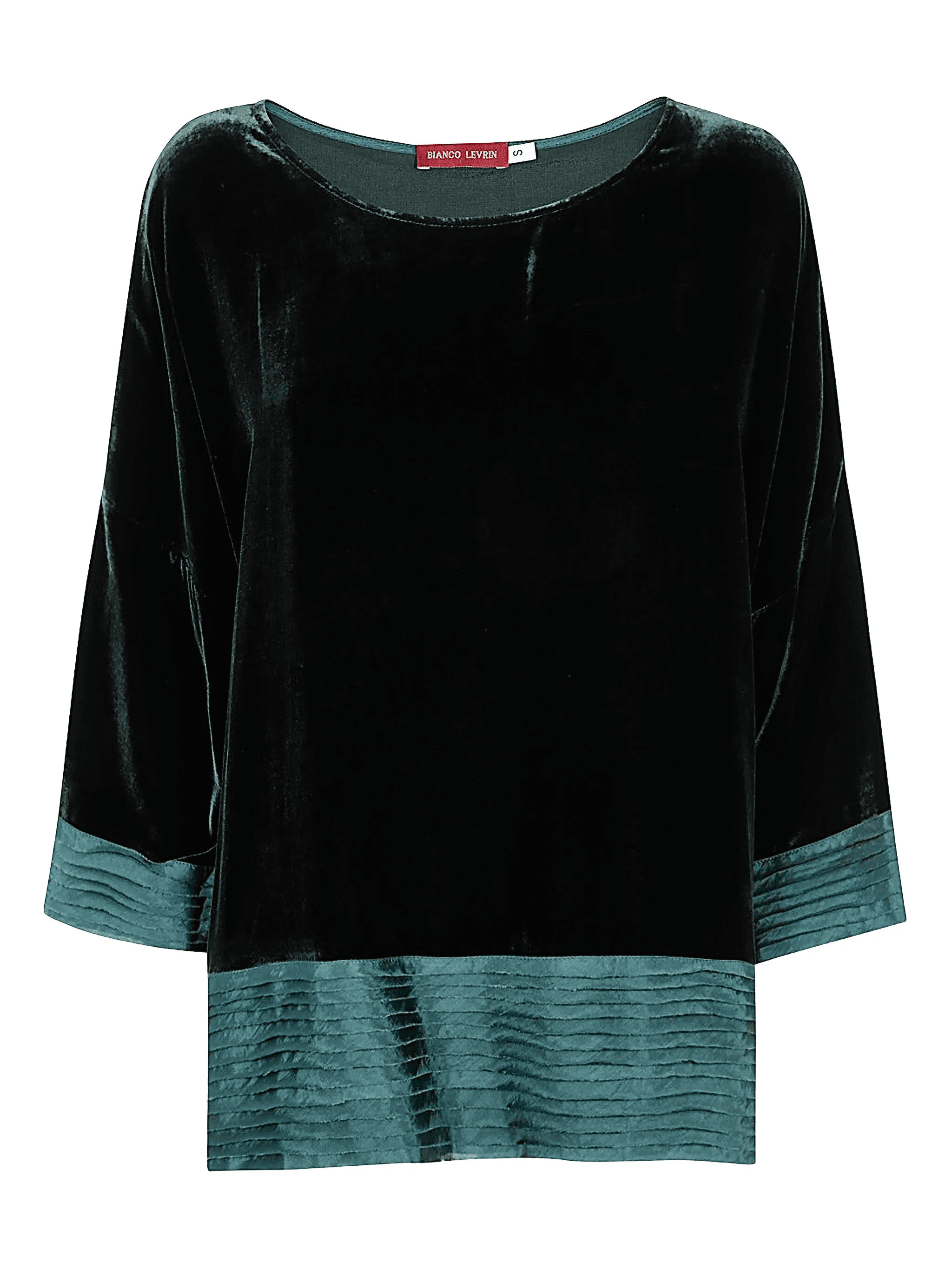 velvet pleated-hem top - Image 1