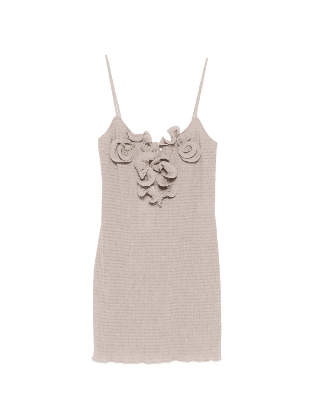 floral-appliqué mini dress - Image 1