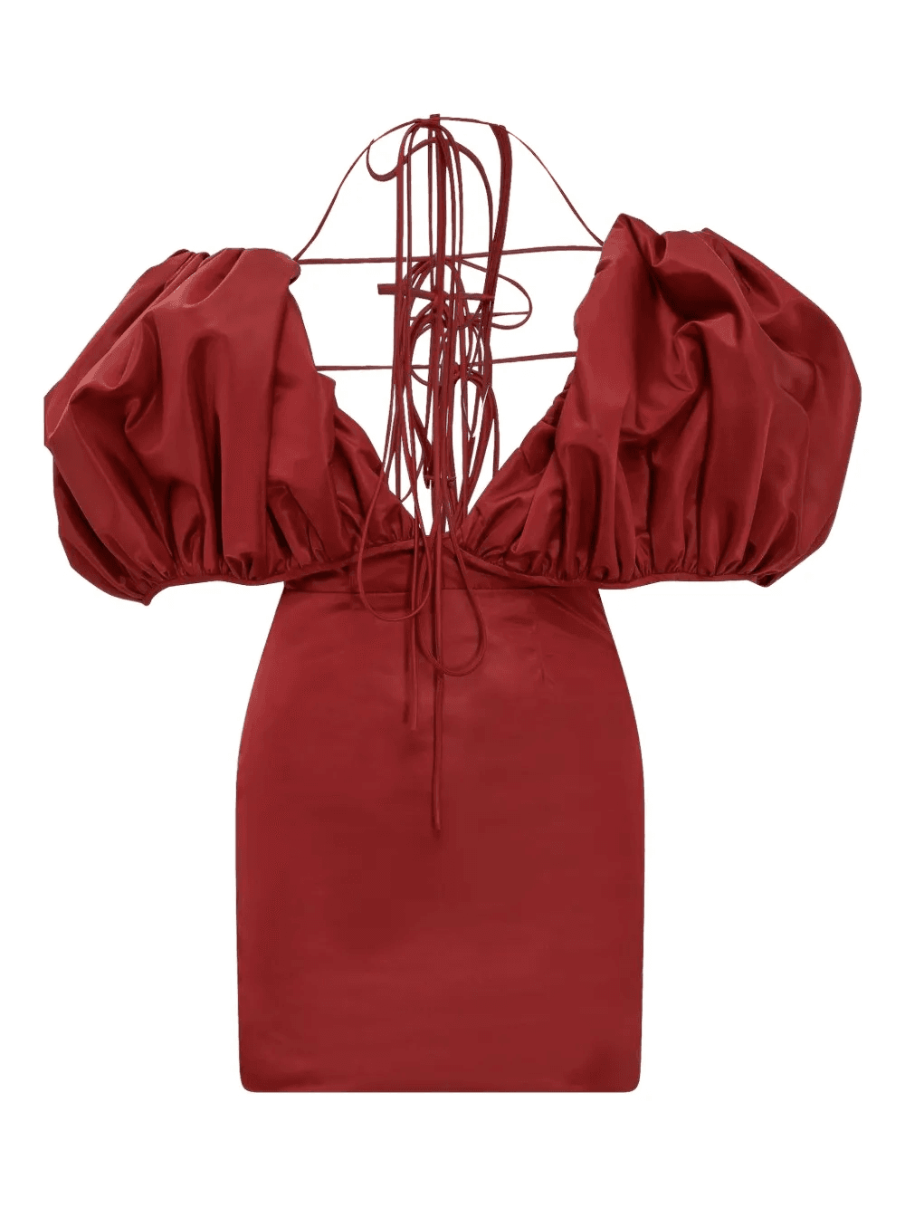 puff-sleeve midi dress - Image 1