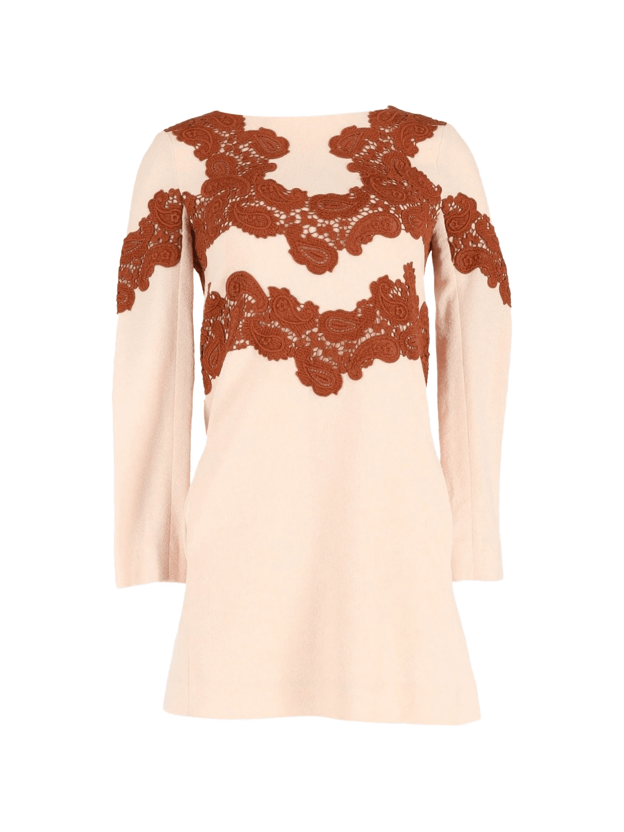 lace-trim wool mini dress - Image 1