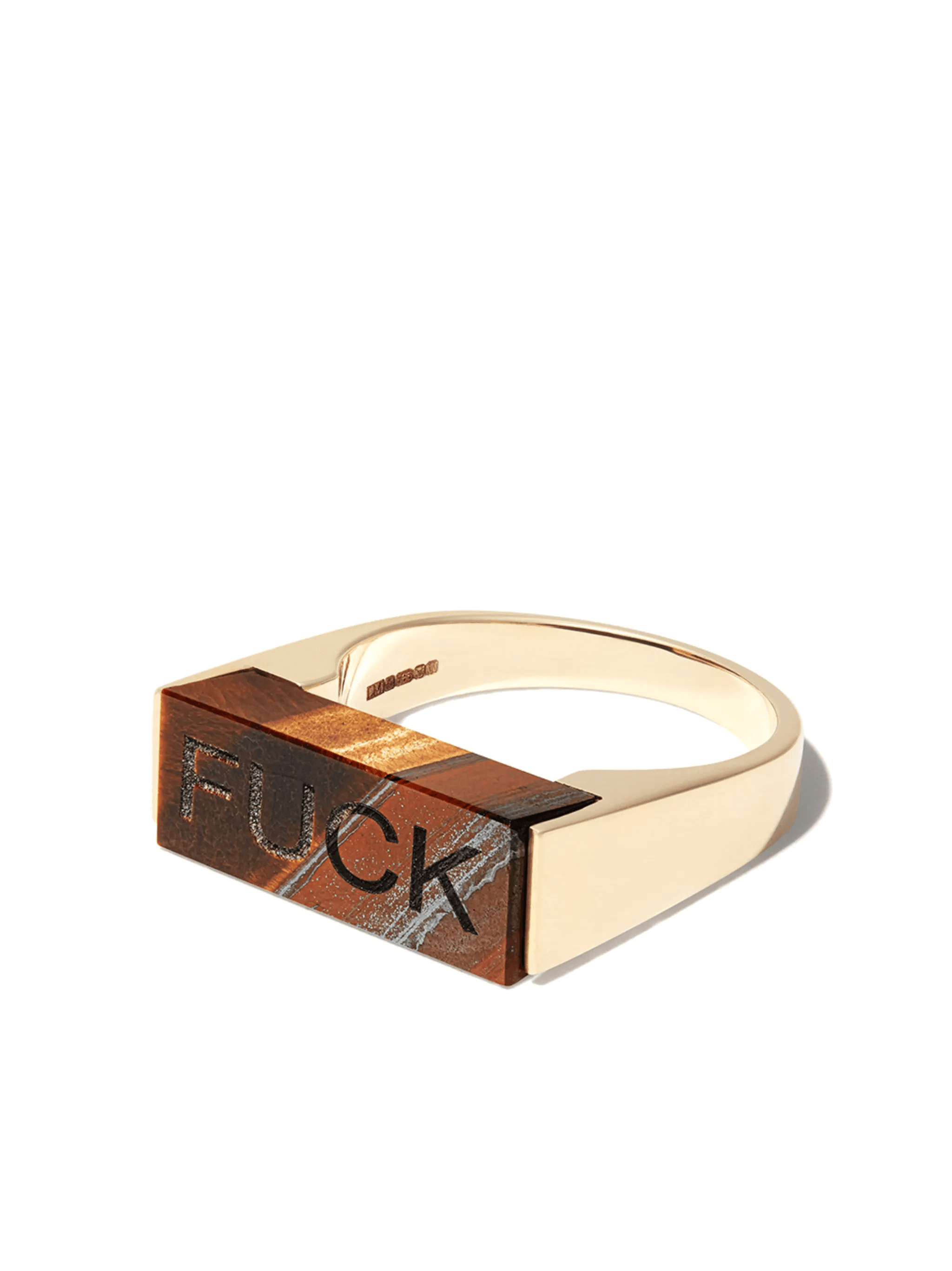 14kt yellow gold tiger eye ring - Image 1