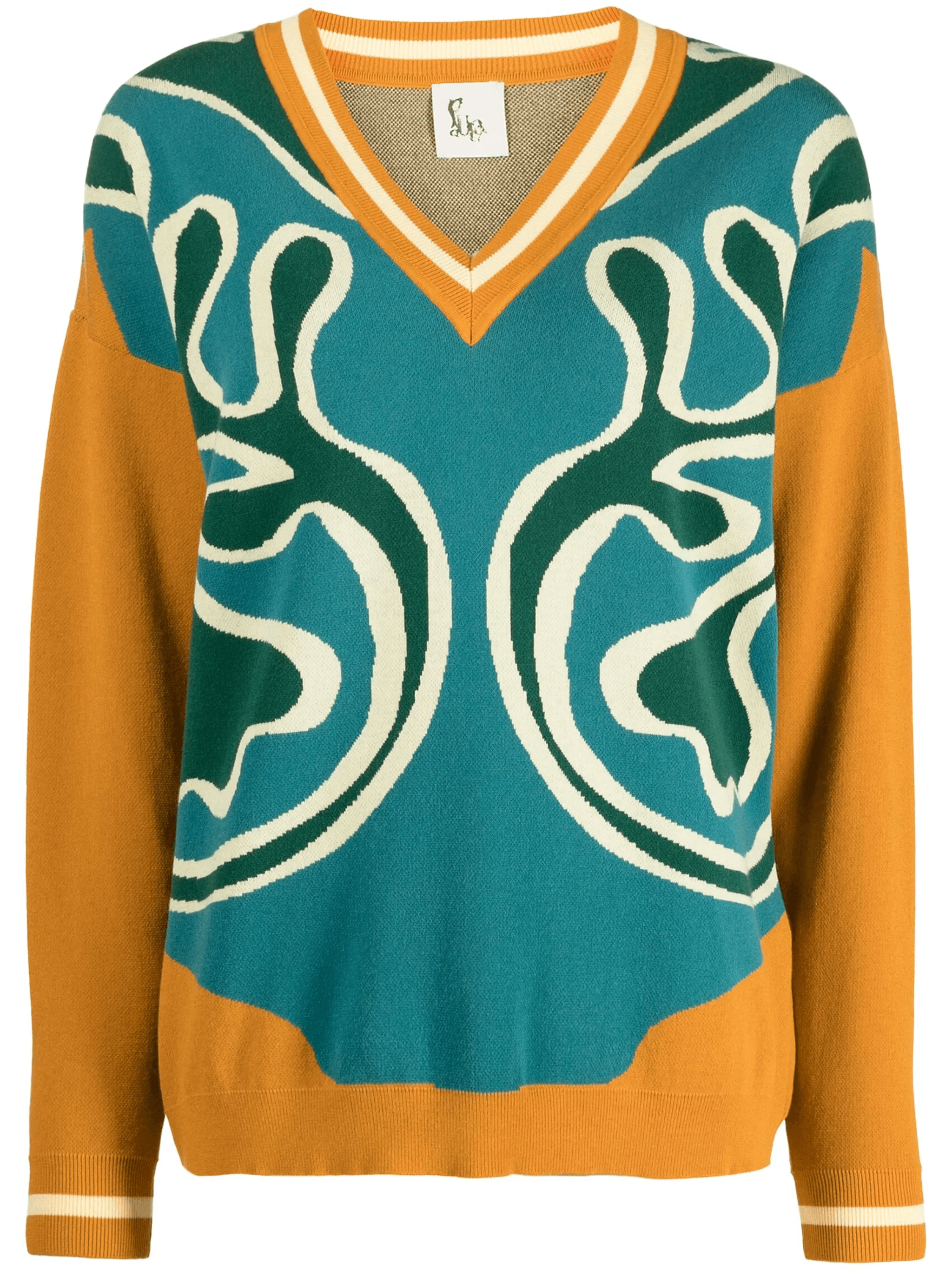 patterned-intarsia striped sweatshirt - Image 1