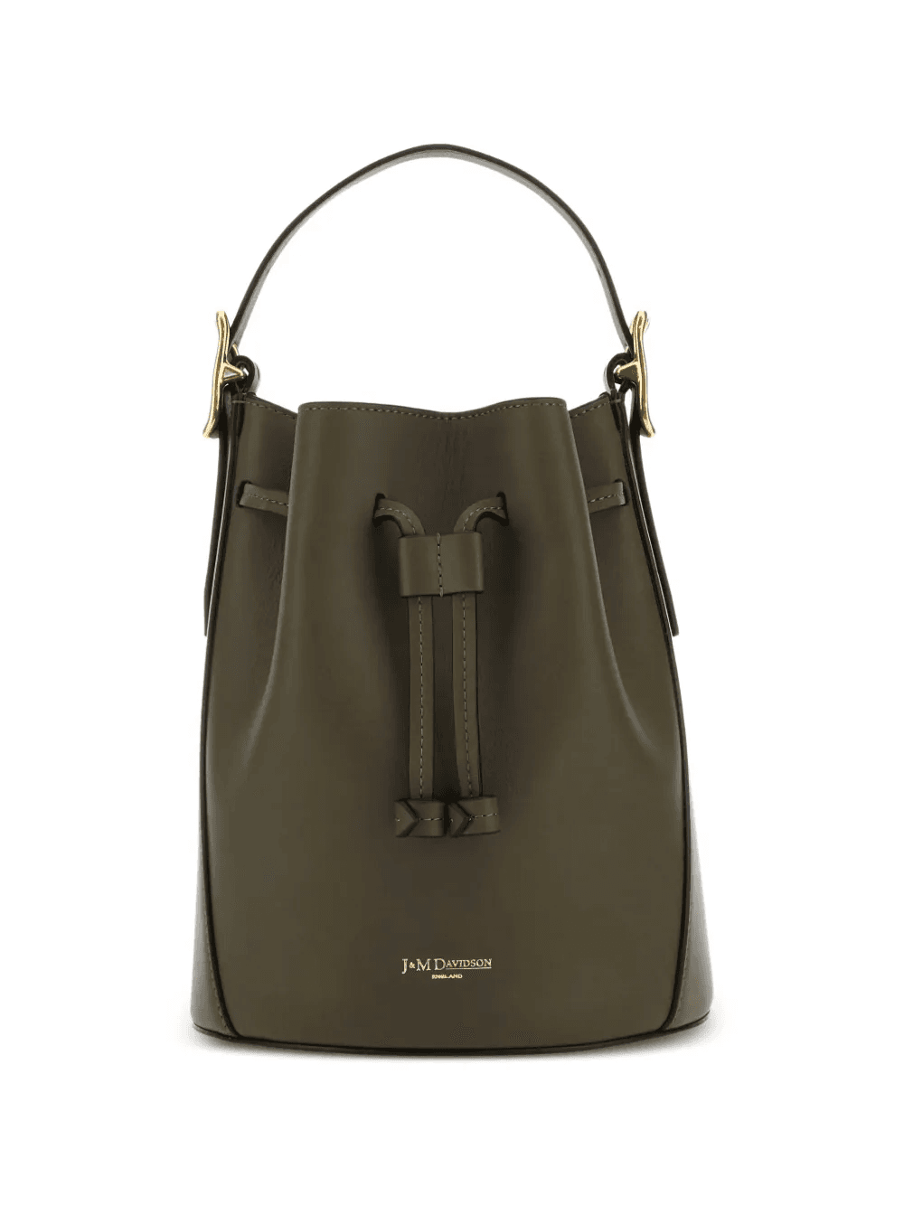 Poppy leather drawstring bucket bag - Image 1