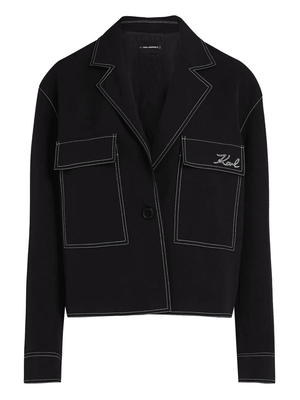 contrast-stitching blazer - Image 1
