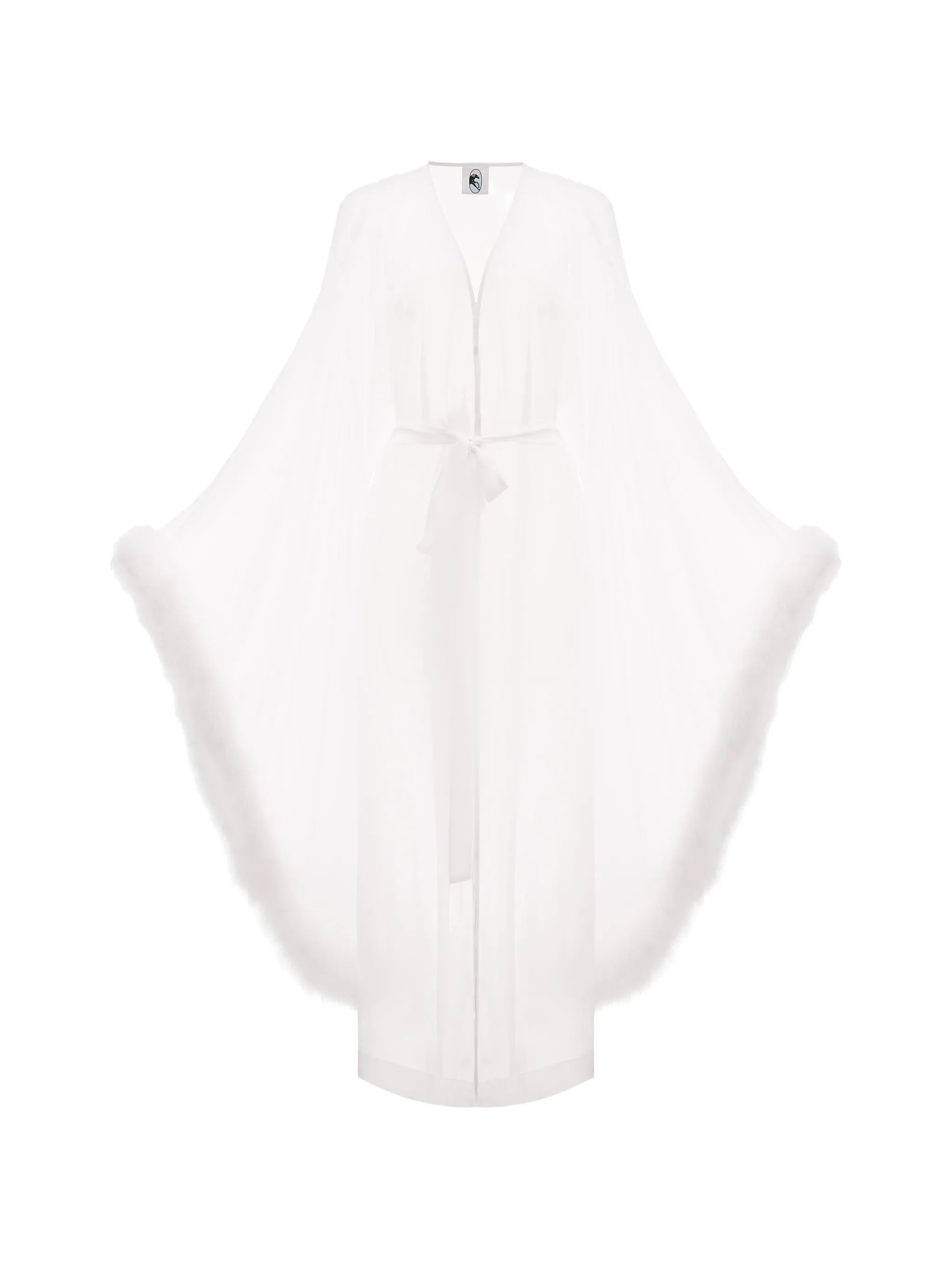 Afrodita feather-trim robe - Image 1