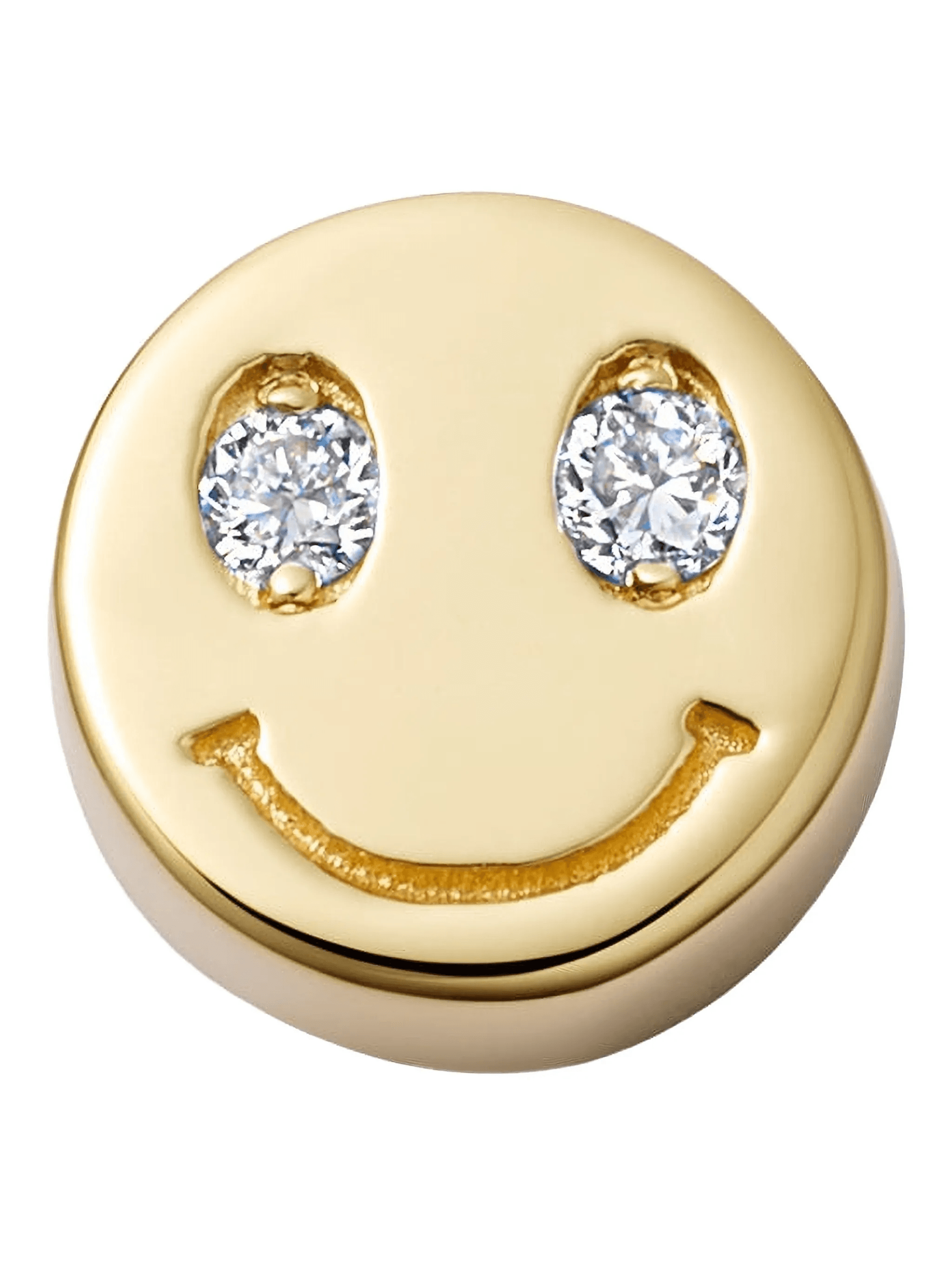 18K yellow gold Happy Face diamond charm - Image 1