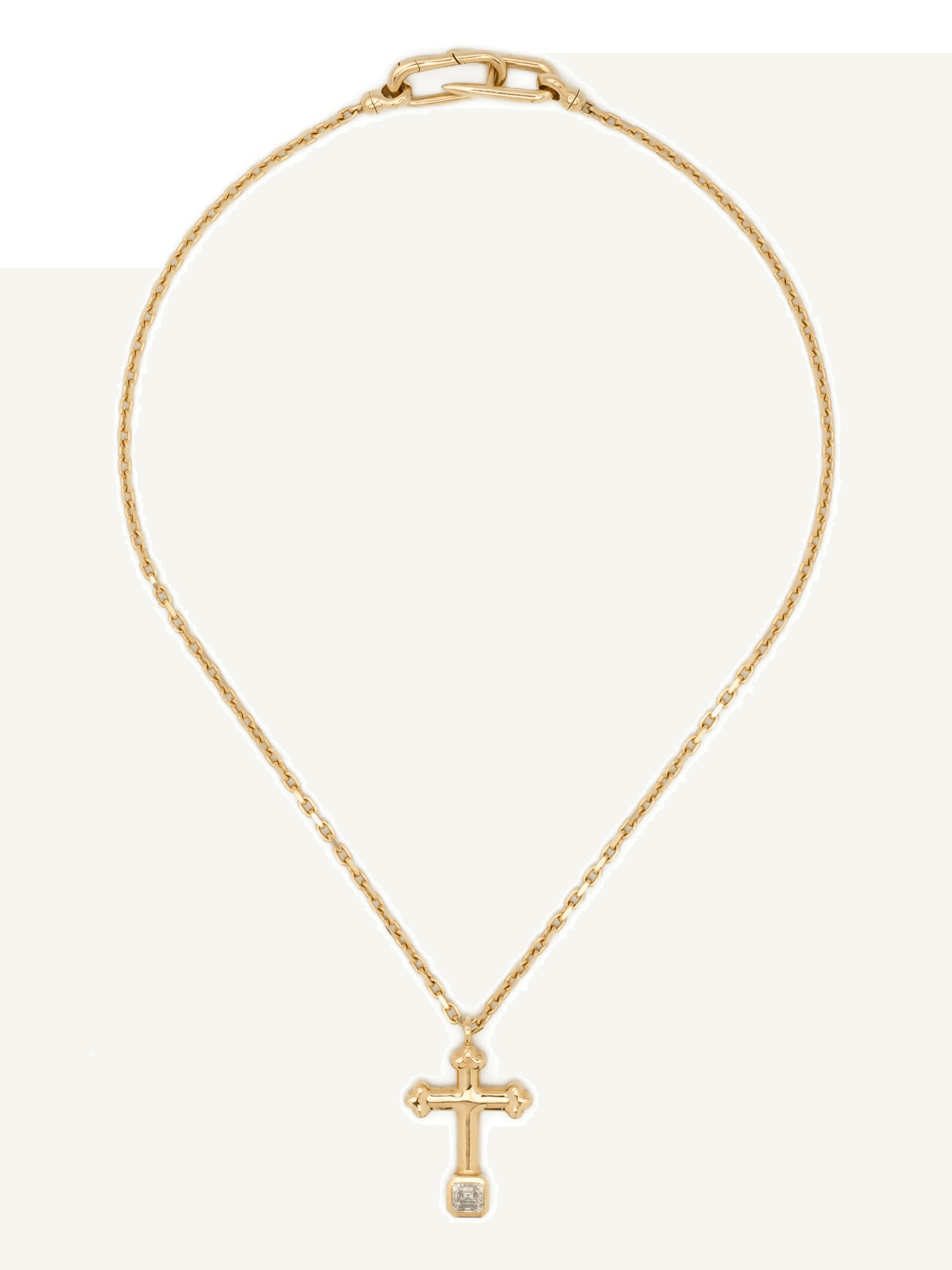 18kt yellow gold Cross diamond necklace - Image 1
