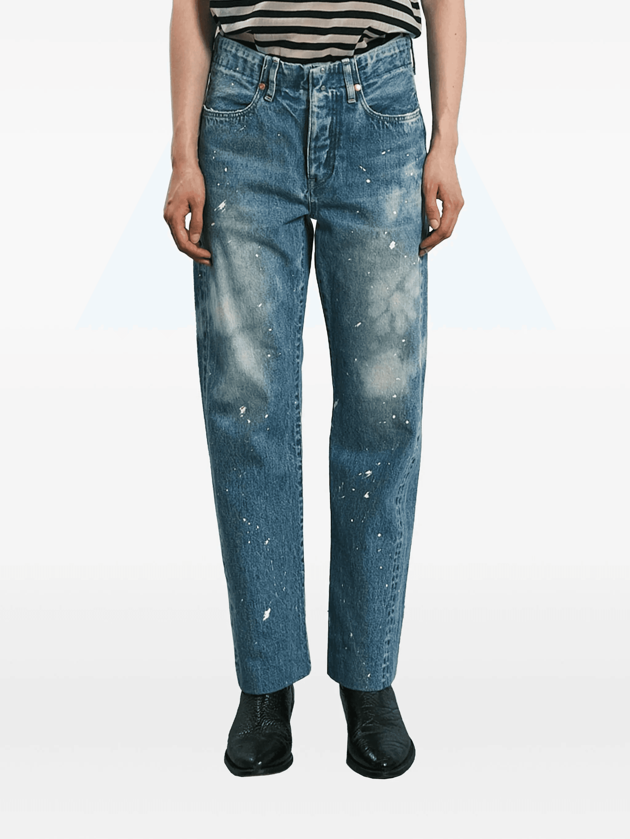 paint-splatter five-pocket jeans - Image 1
