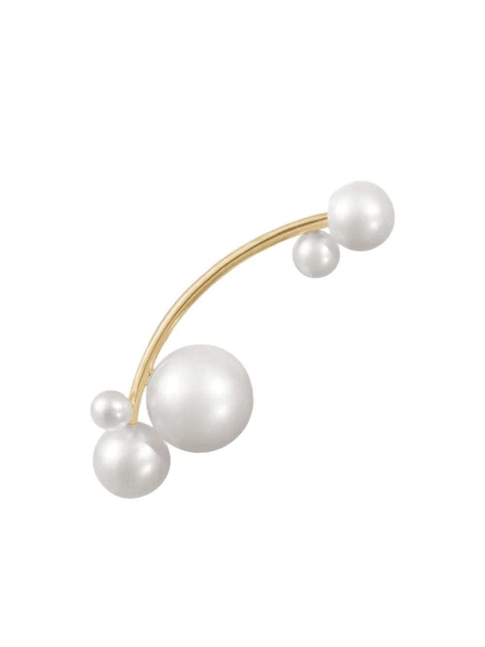 14K recycled yellow gold Stellari freshwater pearl earring - Image 1
