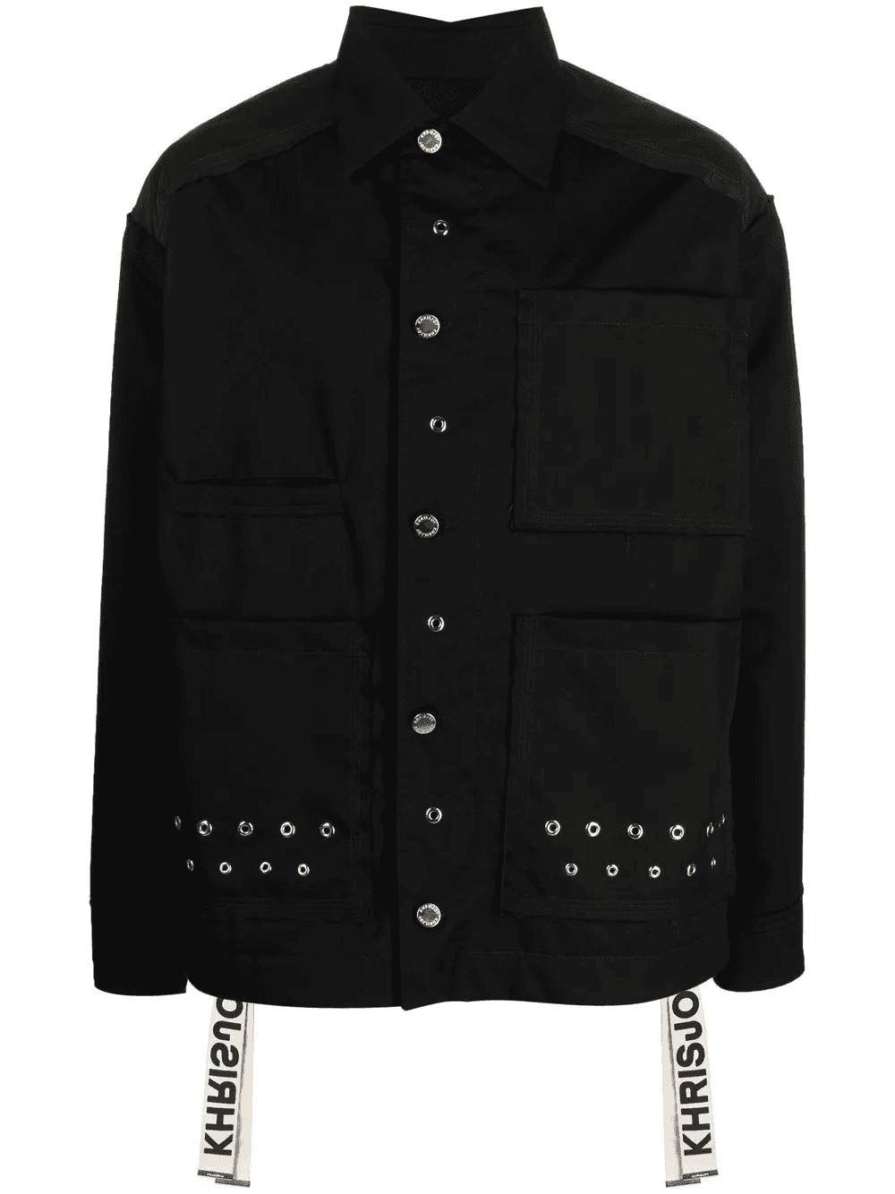 eyelet-embellished military jacket - Image 1