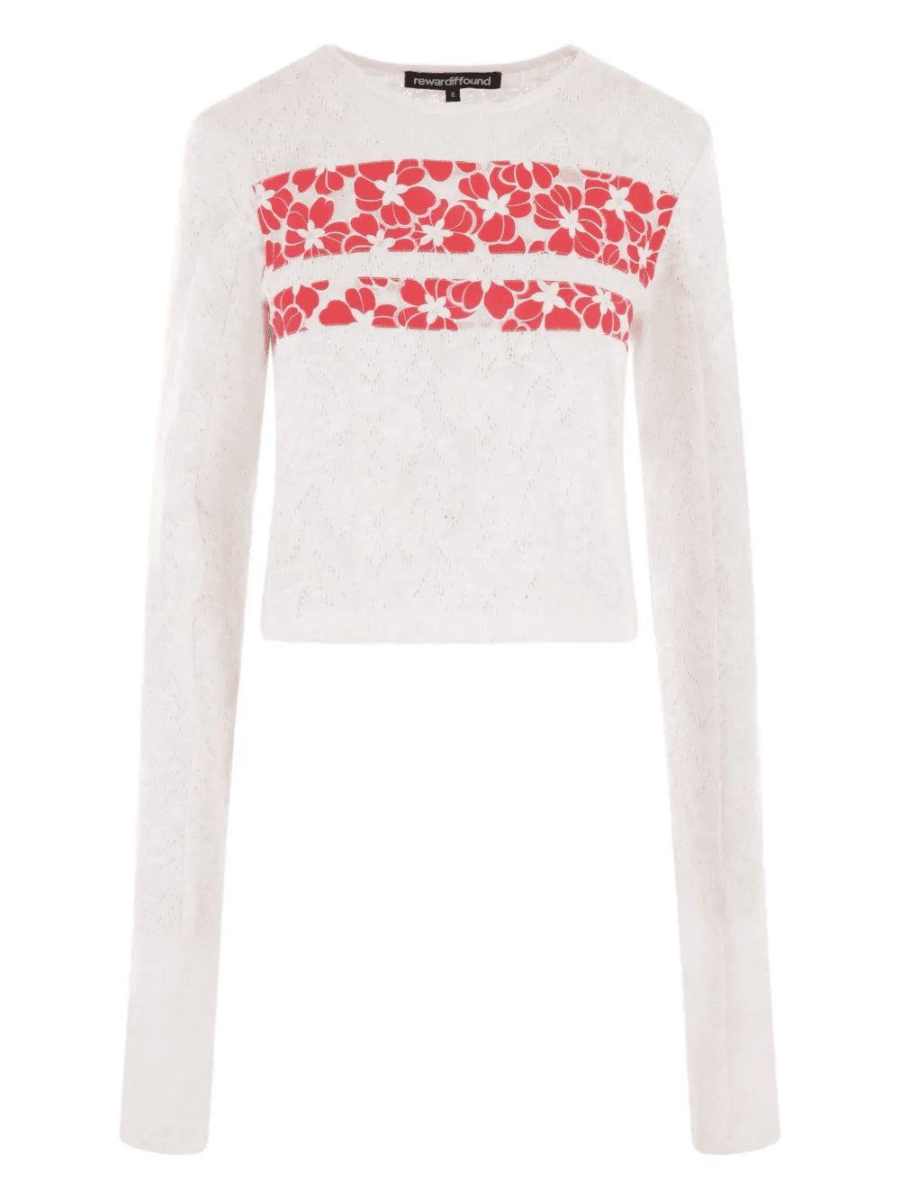 floral-panel knit top - Image 1