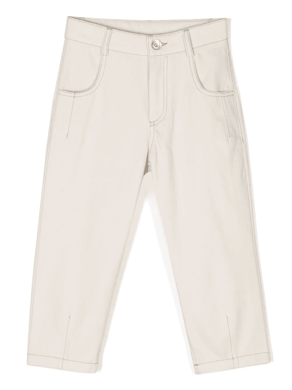 contrast-stitching cotton trousers - Image 1
