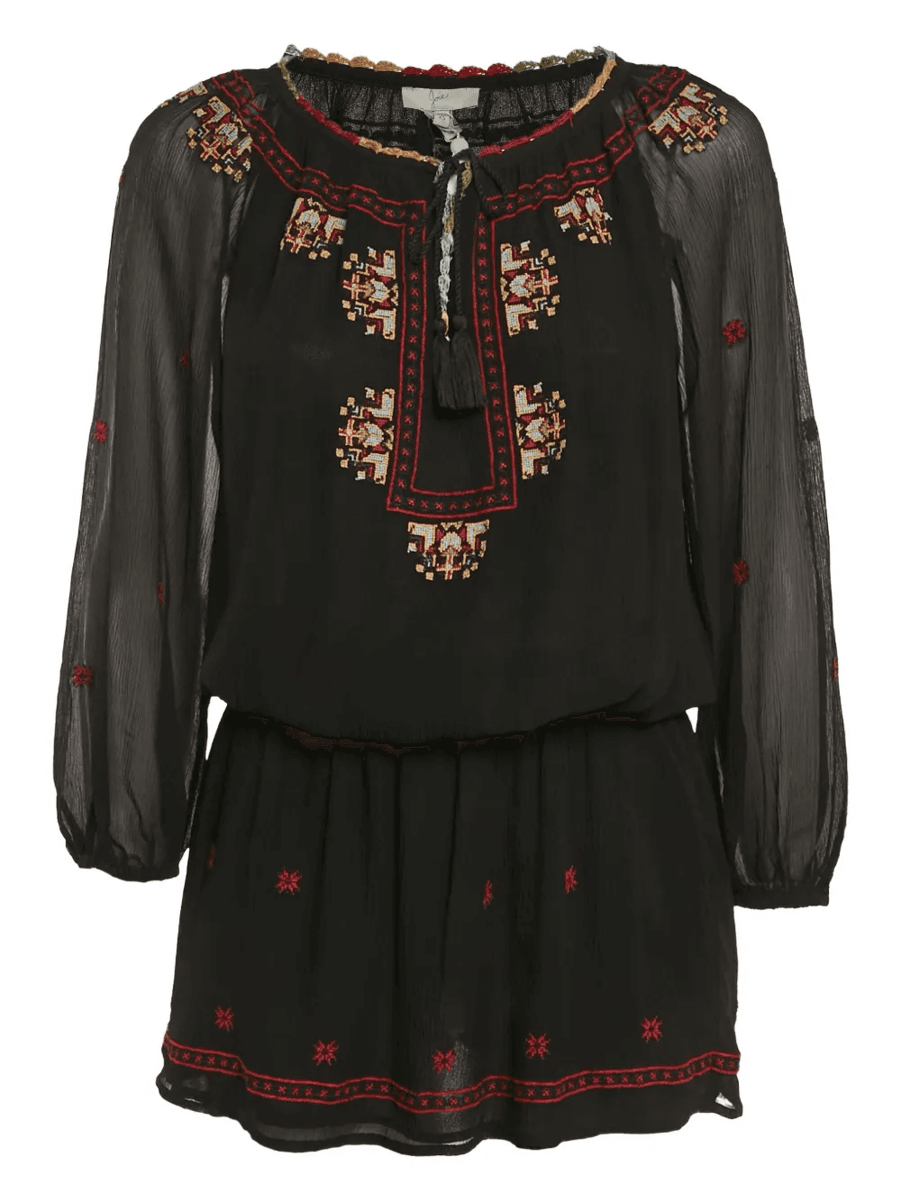 embroidered silk dress - Image 1