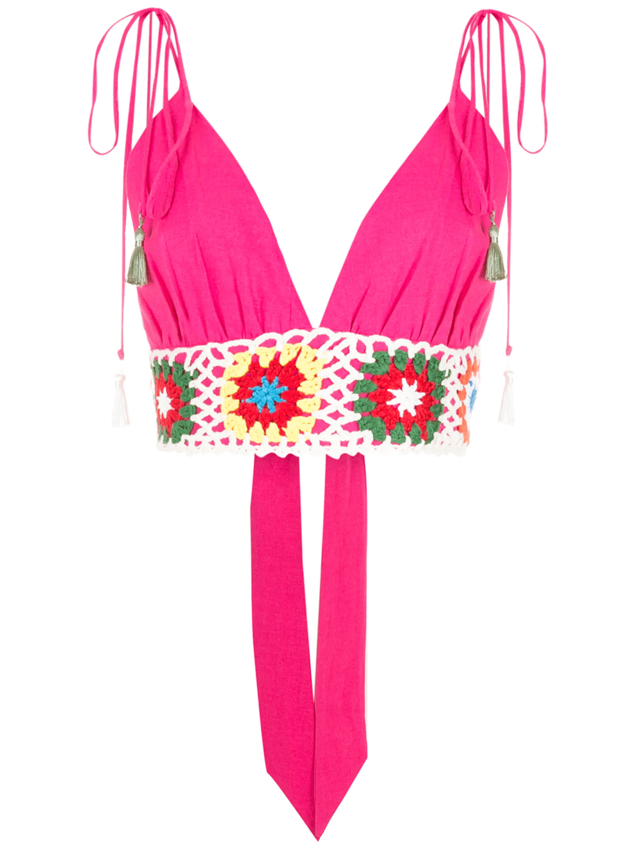 crochet-trim cropped top - Image 1