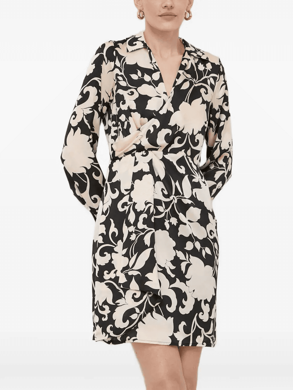 floral V-neck mini dress - Image 1